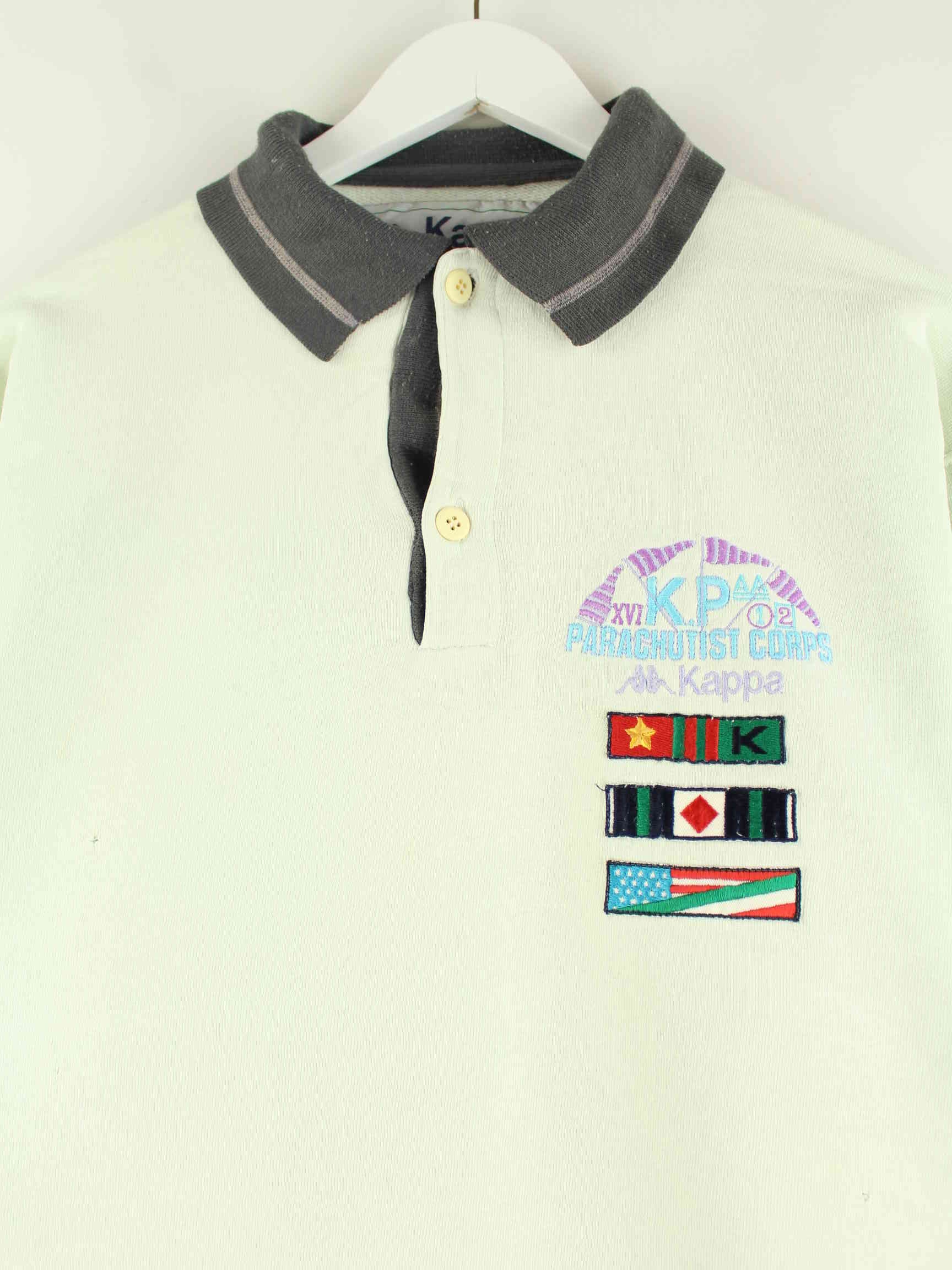 Kappa 80s Vintage Parachutist Corps Sweater Weiß M (detail image 1)