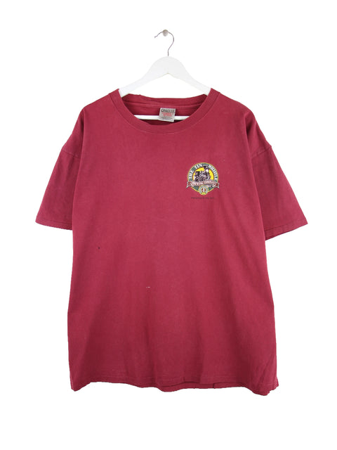 Oneita 90s Vintage Tin Whistle Brewery Print Single Stitch T-Shirt Rot XL