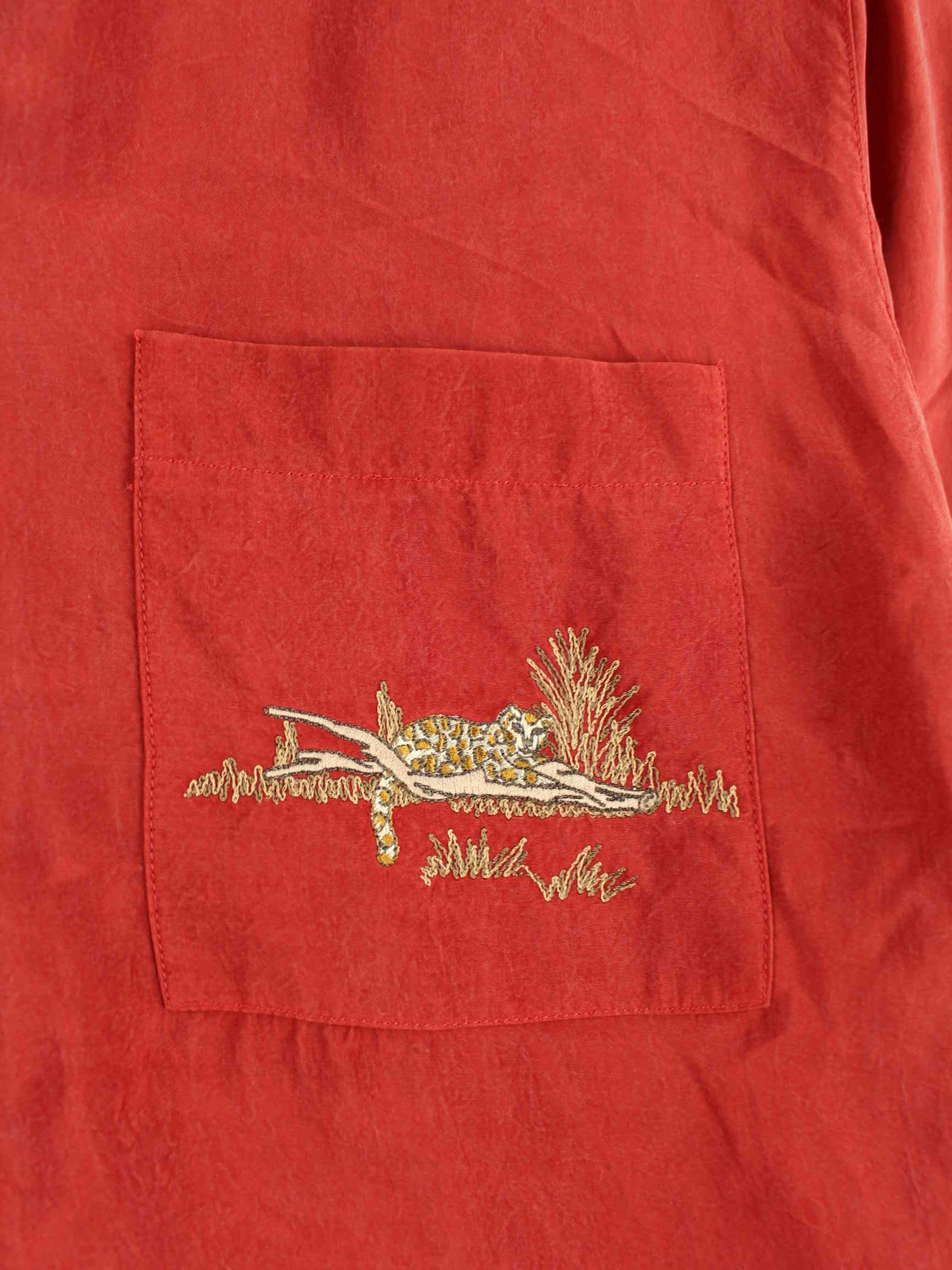 Vintage 90s Embroidered Hawaii Hemd Rot L (detail image 2)