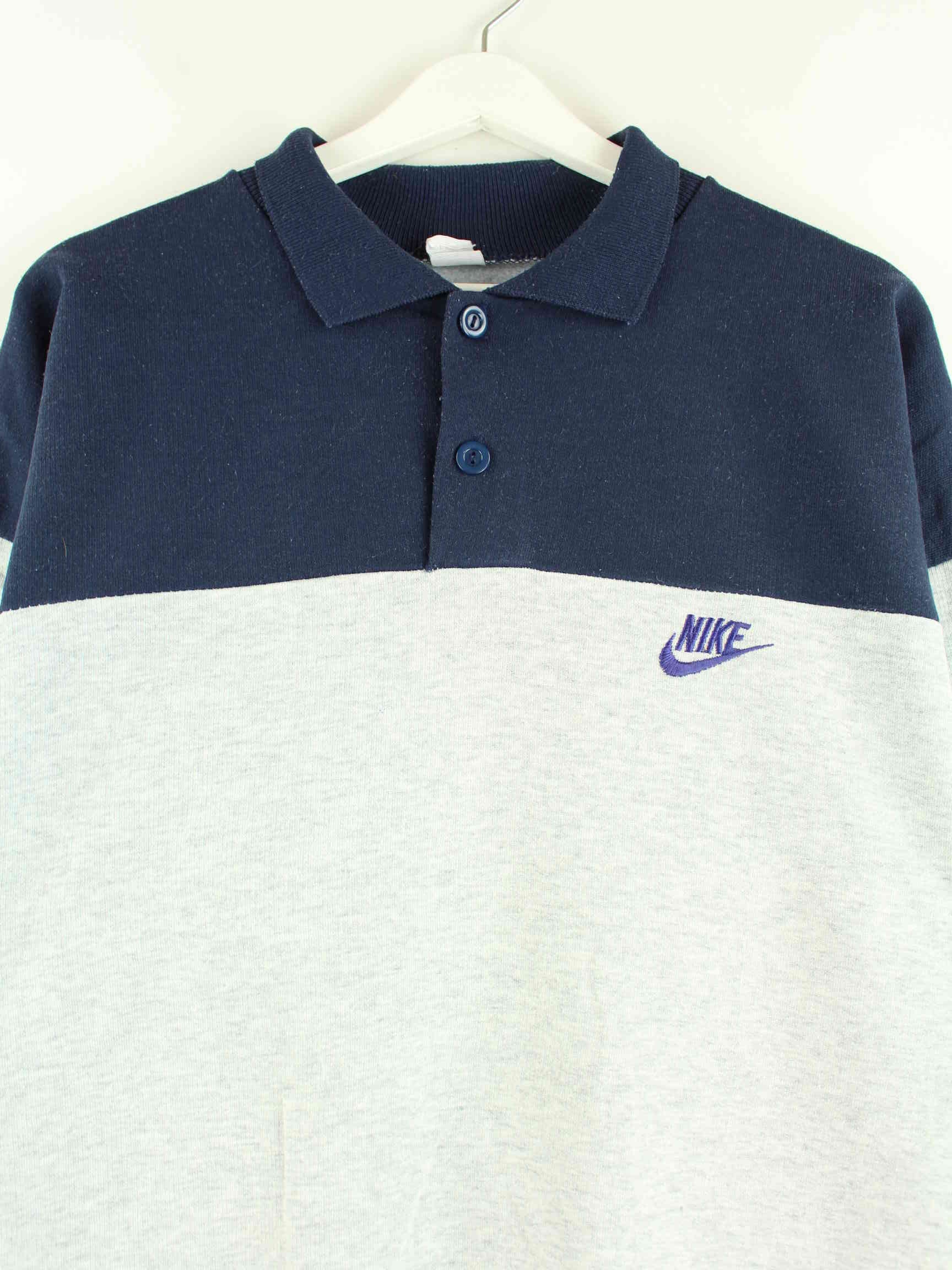 Nike 80s Vintage Polo Sweater Grau L (detail image 1)