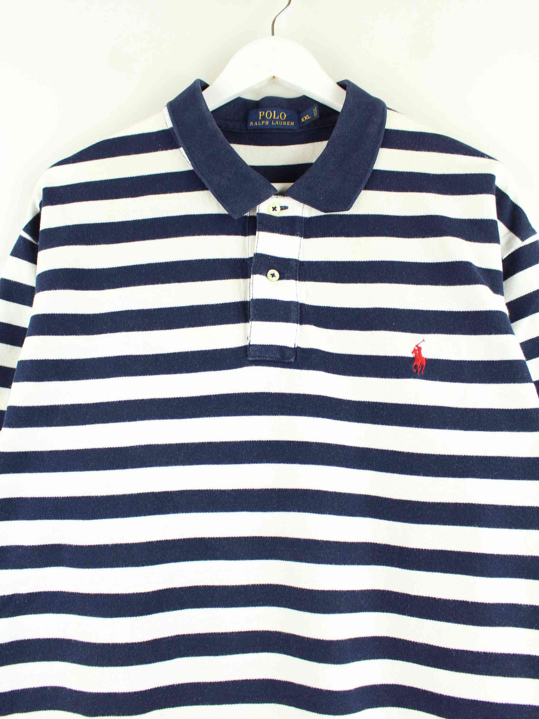 Ralph Lauren Striped Polo Blau XXL (detail image 1)