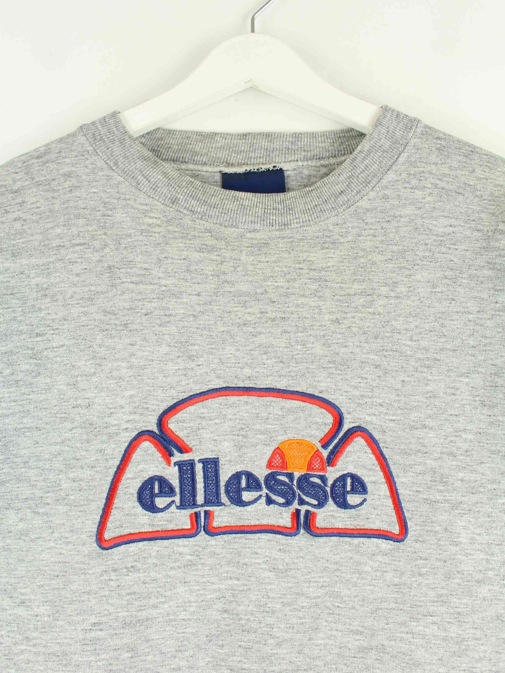 Ellesse 90s Vintage Embroidered Sweater Grau S (detail image 1)