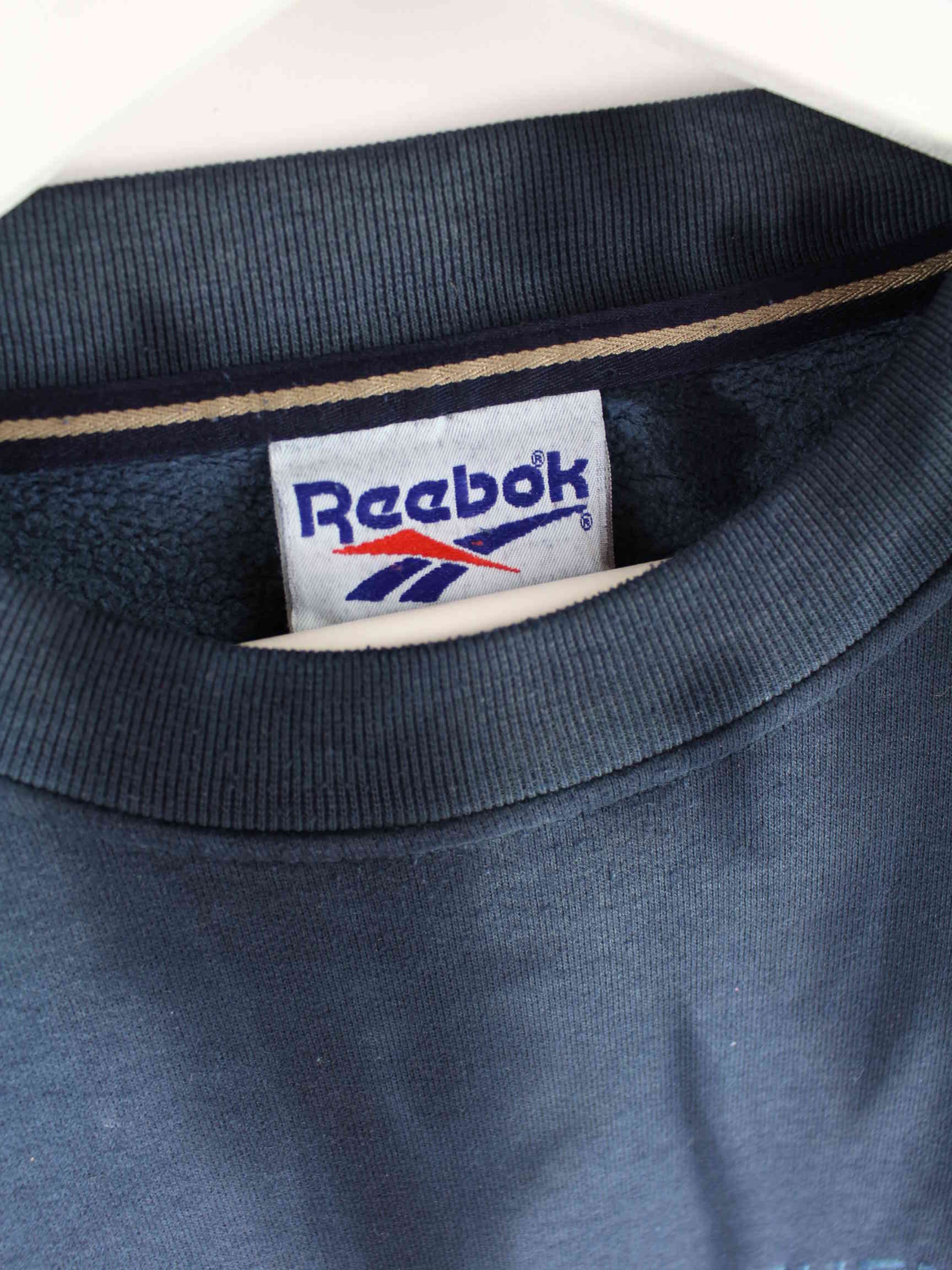 Reebok 90s Vintage Embroidered Tie Die Sweater Blau M (detail image 2)