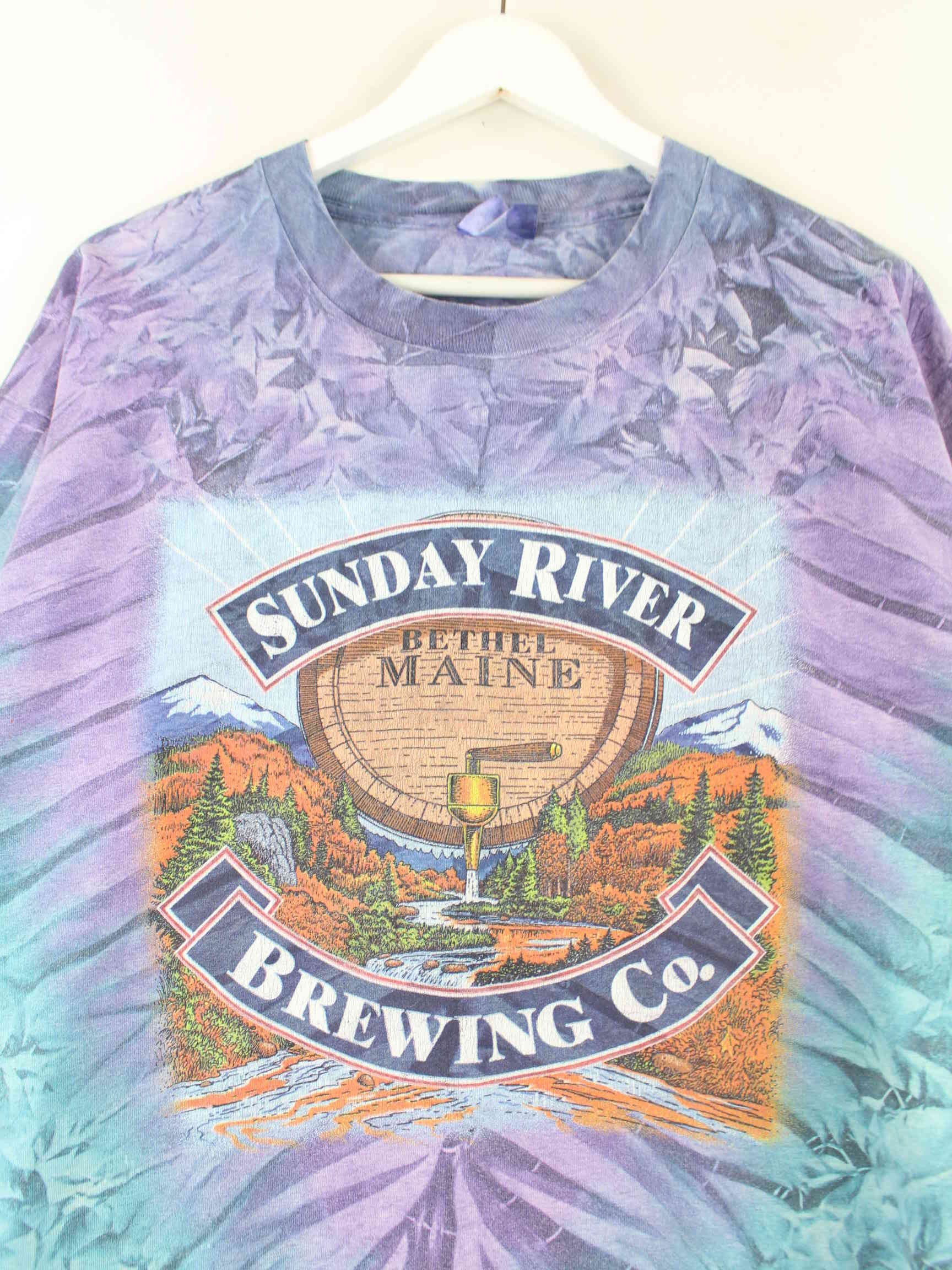 Vintage 90s Brewery Print Single Stitch Tie Dye T-Shirt Mehrfarbig XL (detail image 1)