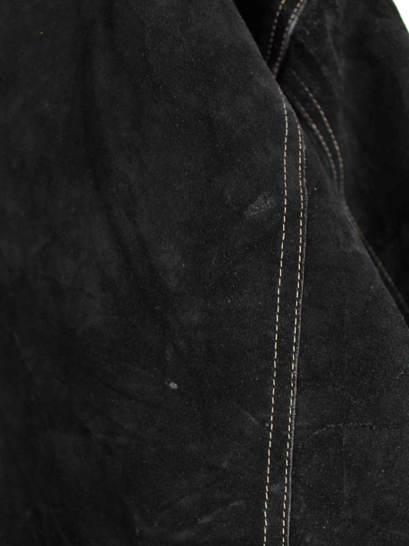 Chevignon 80s Vintage Leder College Jacke Schwarz XXL (detail image 5)