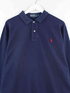 Ralph Lauren 90s Vintage Langarm Polo Blau XL (detail image 1)