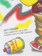 The Simpsons 1999 Vintage Bart Grafitti Print T-Shirt Weiß L (detail image 2)