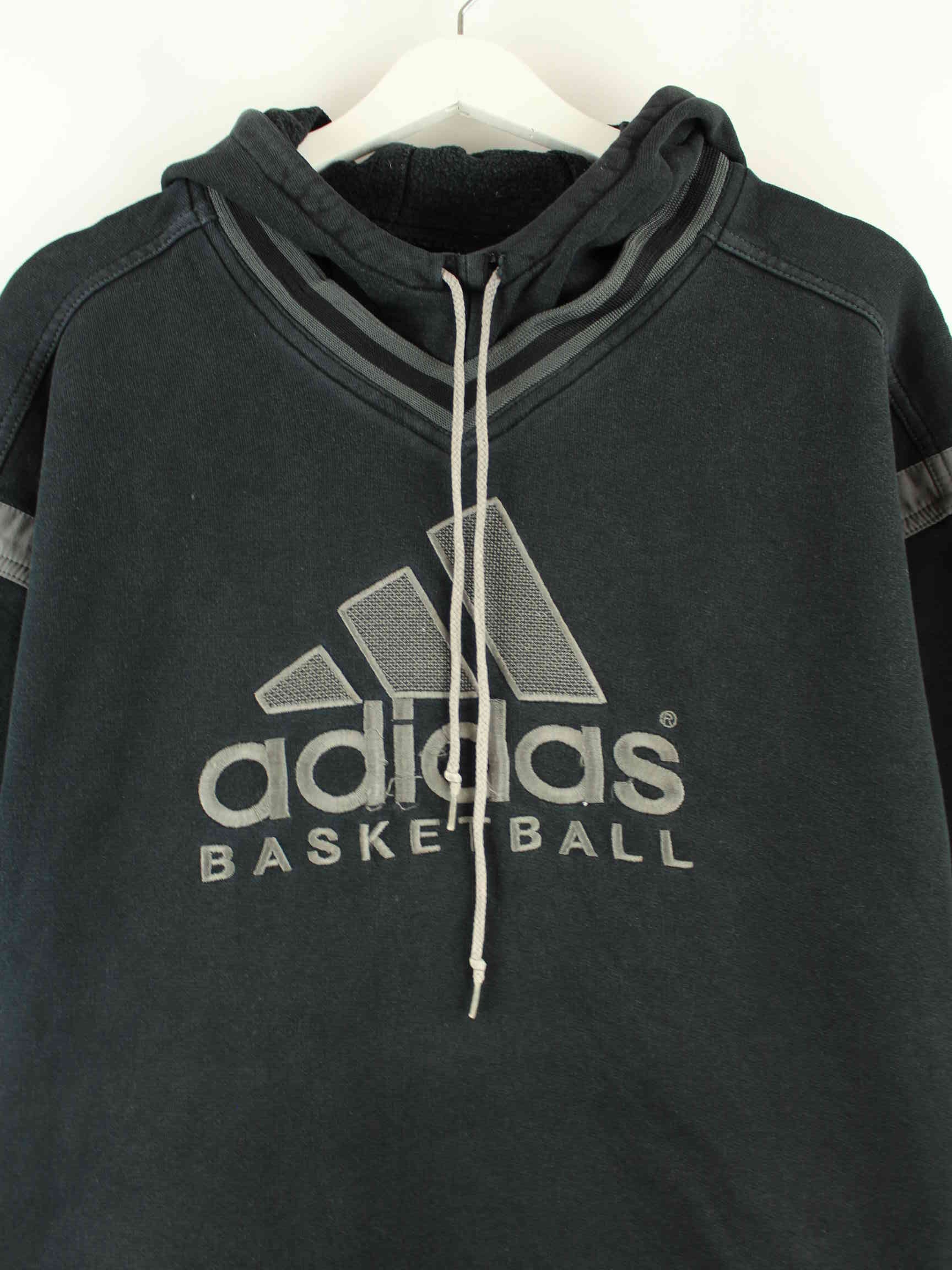 Adidas 90s Vintage Basketball Embroidered Hoodie Schwarz S (detail image 1)