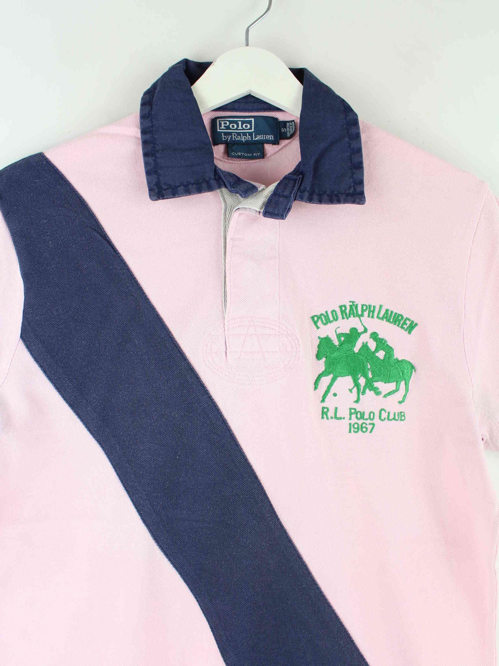 Ralph Lauren 90s Vintage Embroidered Polo Rosa S (detail image 1)