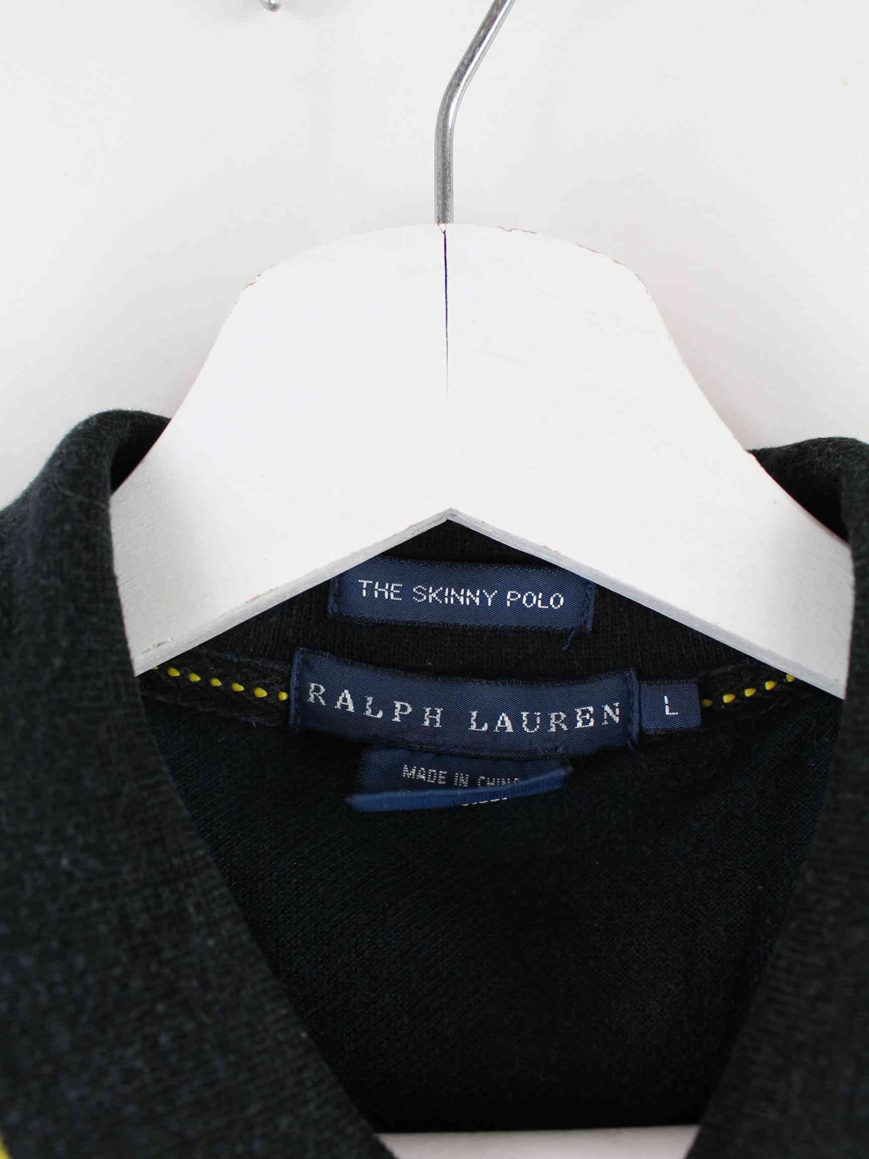 Ralph Lauren Damen 90s Vintage Spain Offshore Team Big Pony Polo Schwarz L (detail image 2)