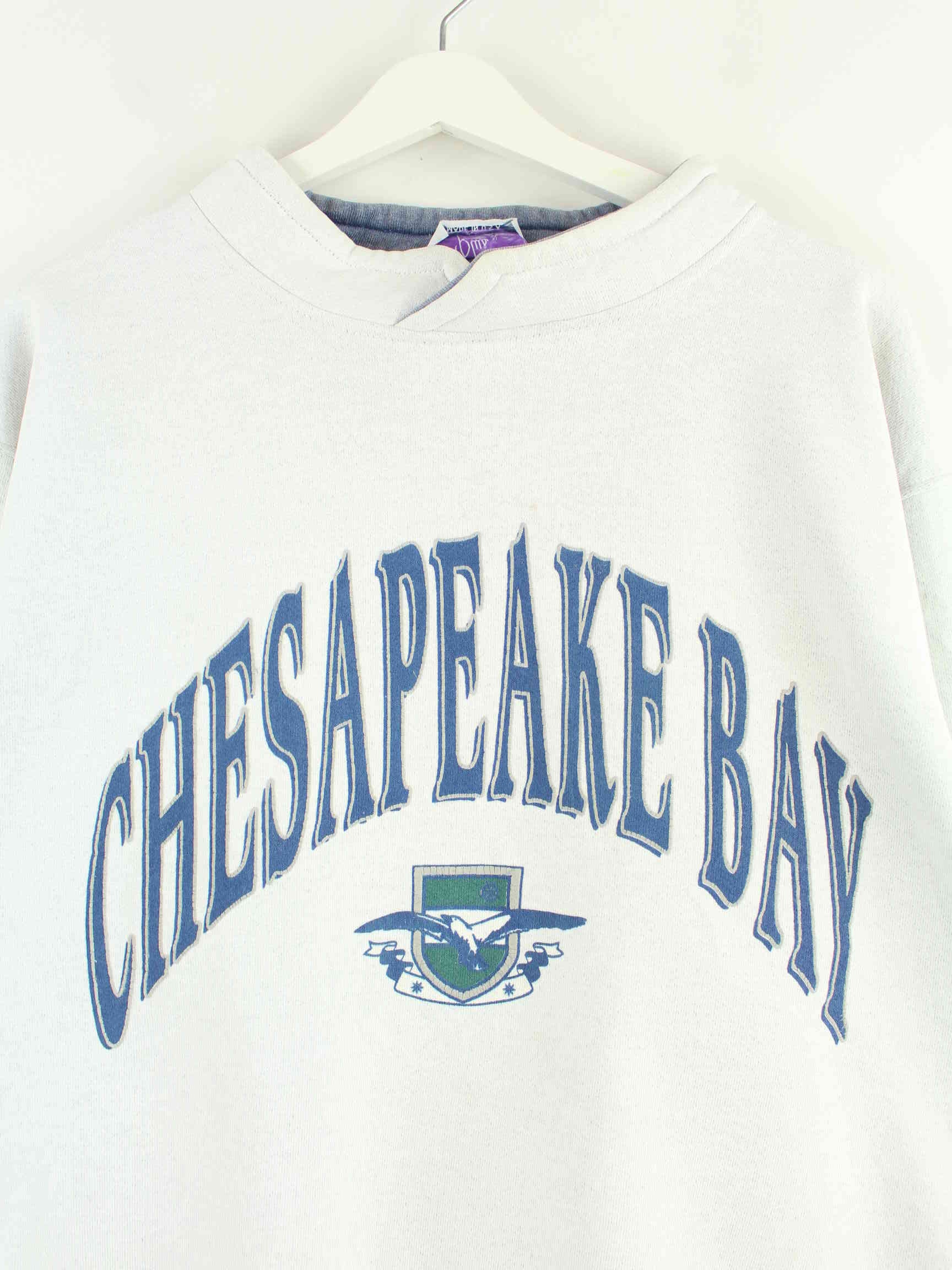 Vintage 80s Vintage Chesapeake Bay Print Sweater Grau L (detail image 1)