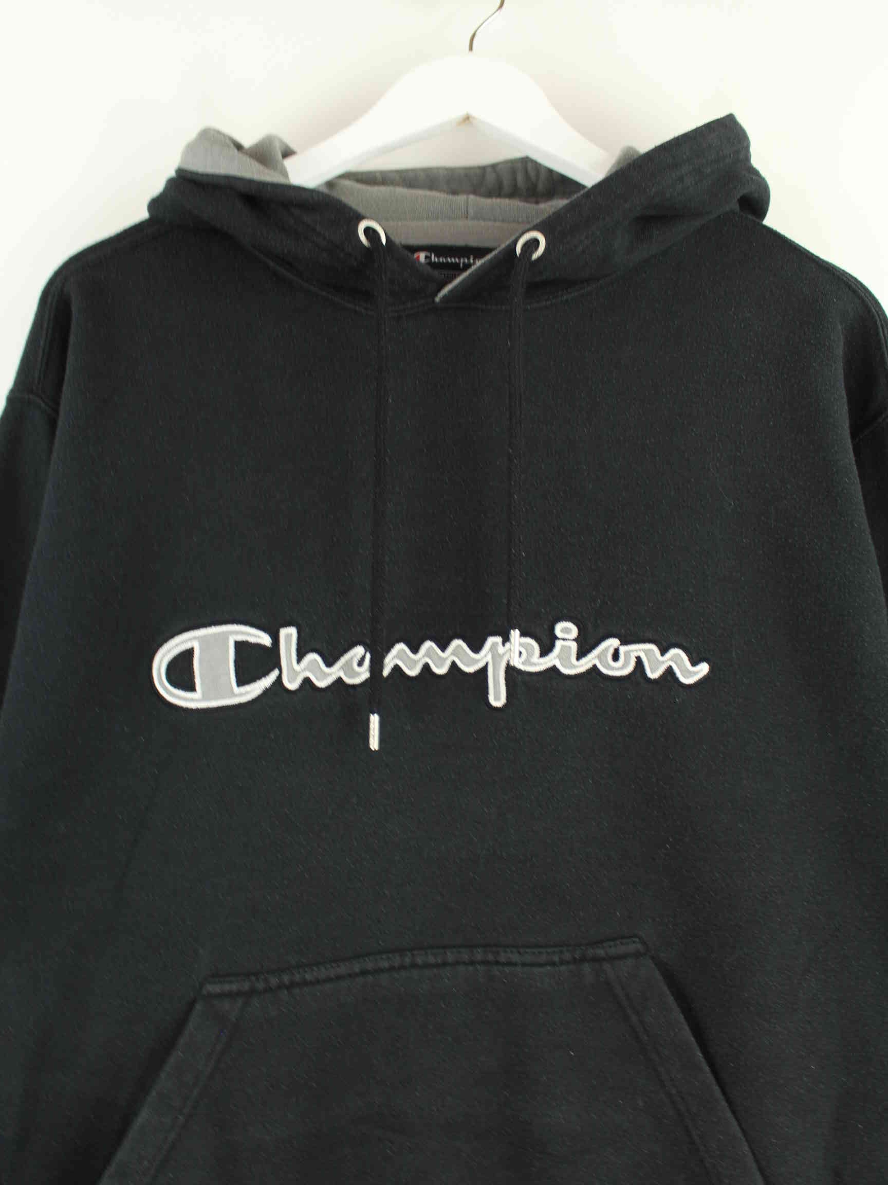 Champion y2k Embroidered Hoodie Schwarz L (detail image 1)