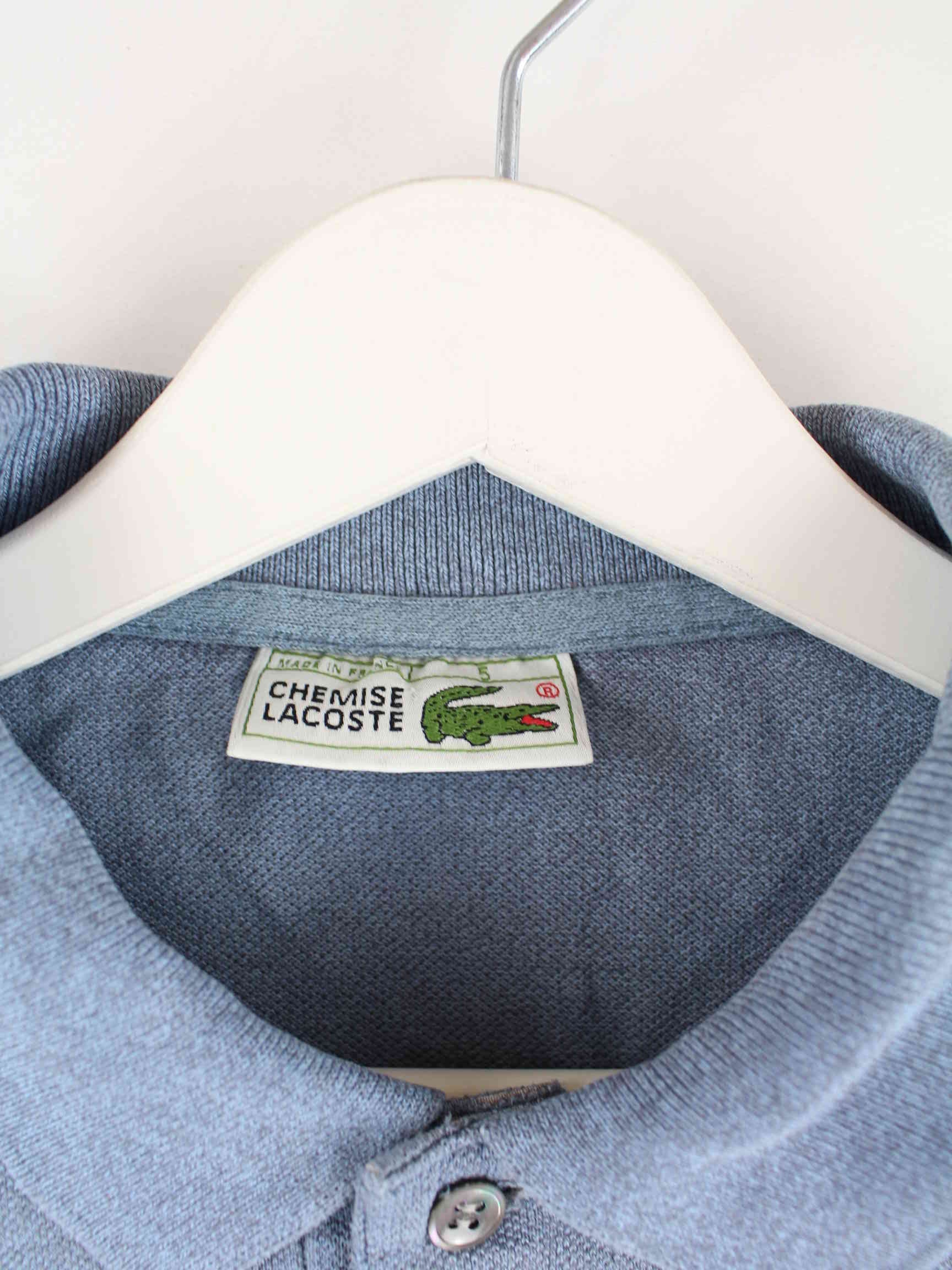 Lacoste 90s Vintage Langarm Polo Blau S (detail image 2)