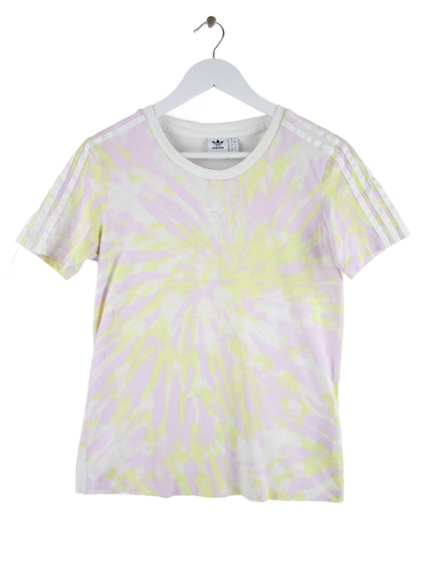 Adidas Damen Center Logo Tie Dye 3-Stripes T-Shirt Lila XS