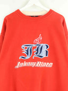 Johnny Blaze 90s Vintage Embroidered Sweater Rot XXL (detail image 1)