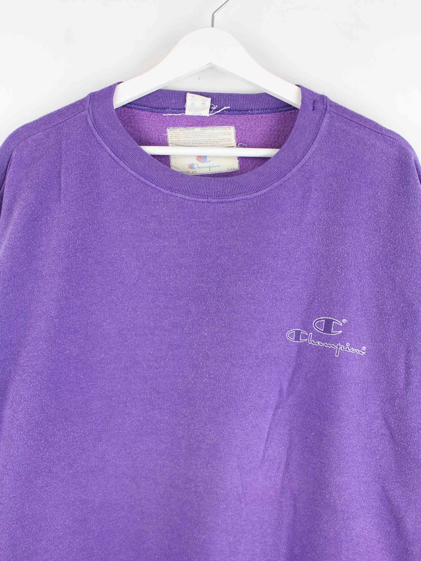 Champion 90s Vintage Faded Sweater Lila XXL (detail image 1)