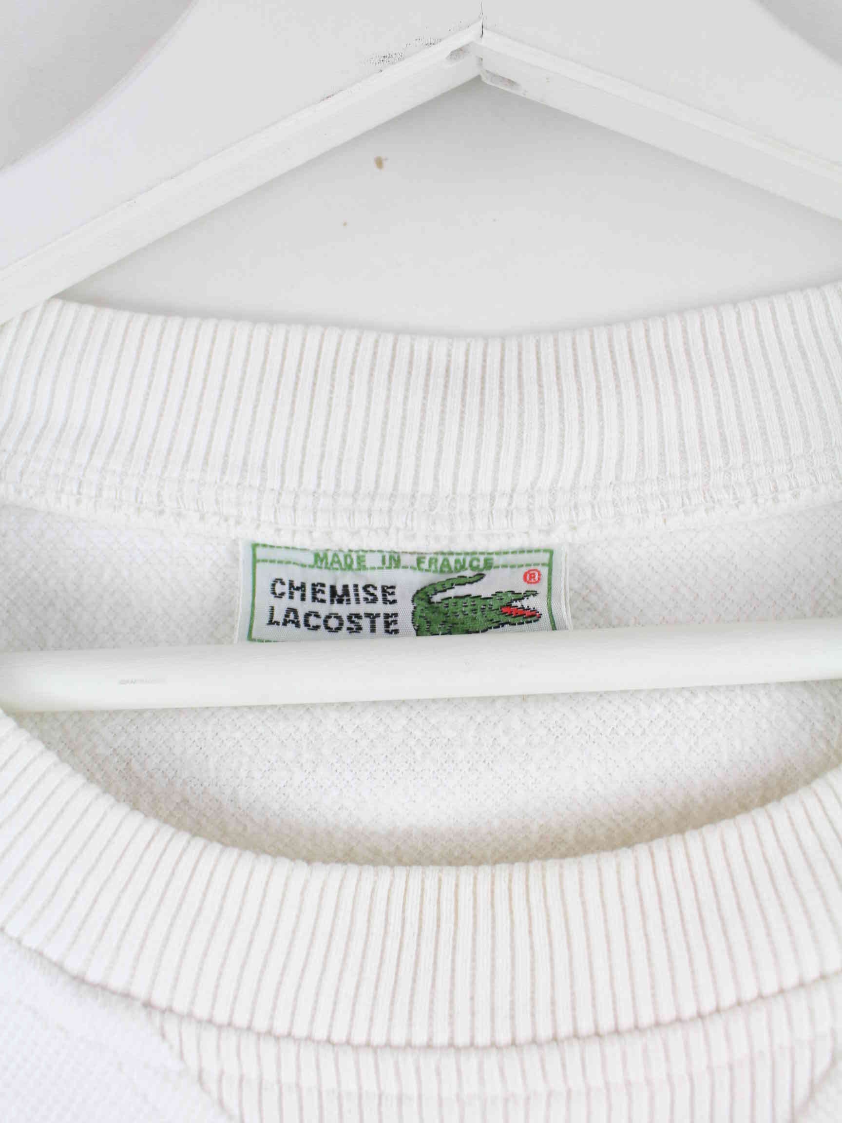 Lacoste 90s Vintage Basic Sweater Weiß L (detail image 2)