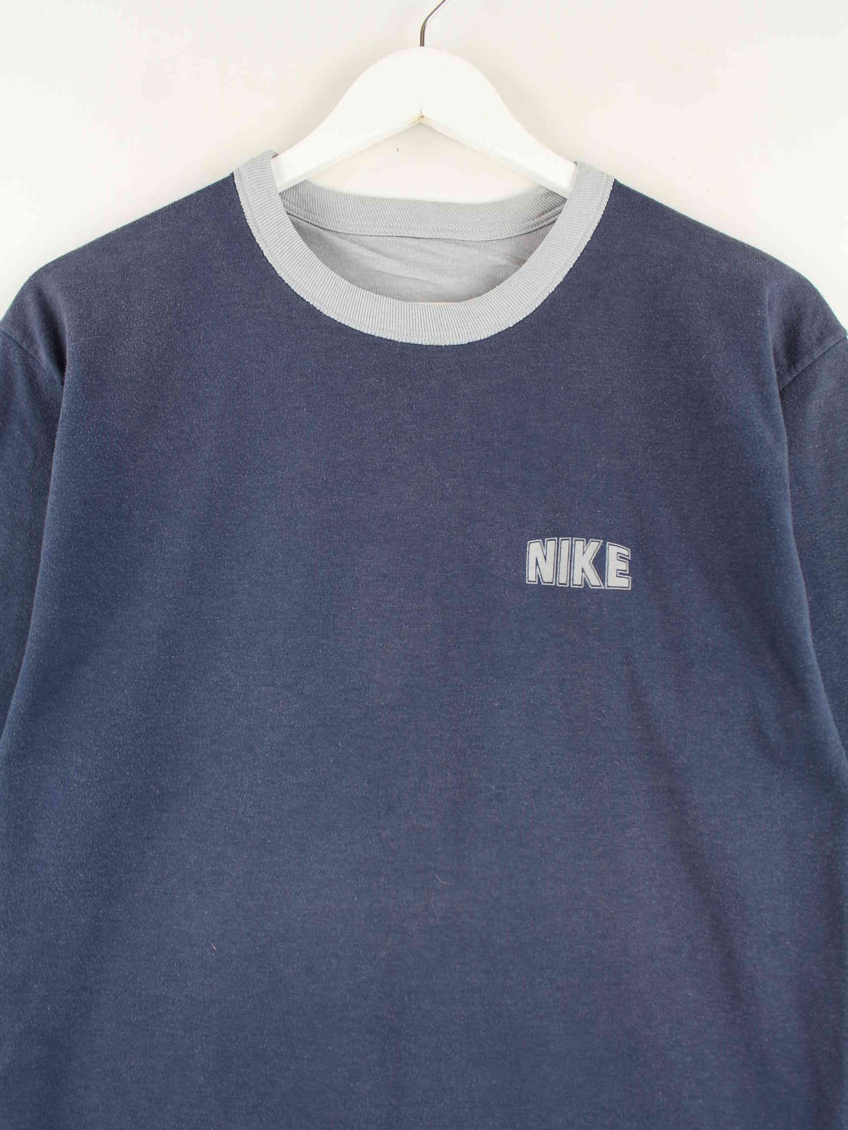 Nike 90s Vintage Reversible Wende Print T-Shirt Blau M (detail image 1)