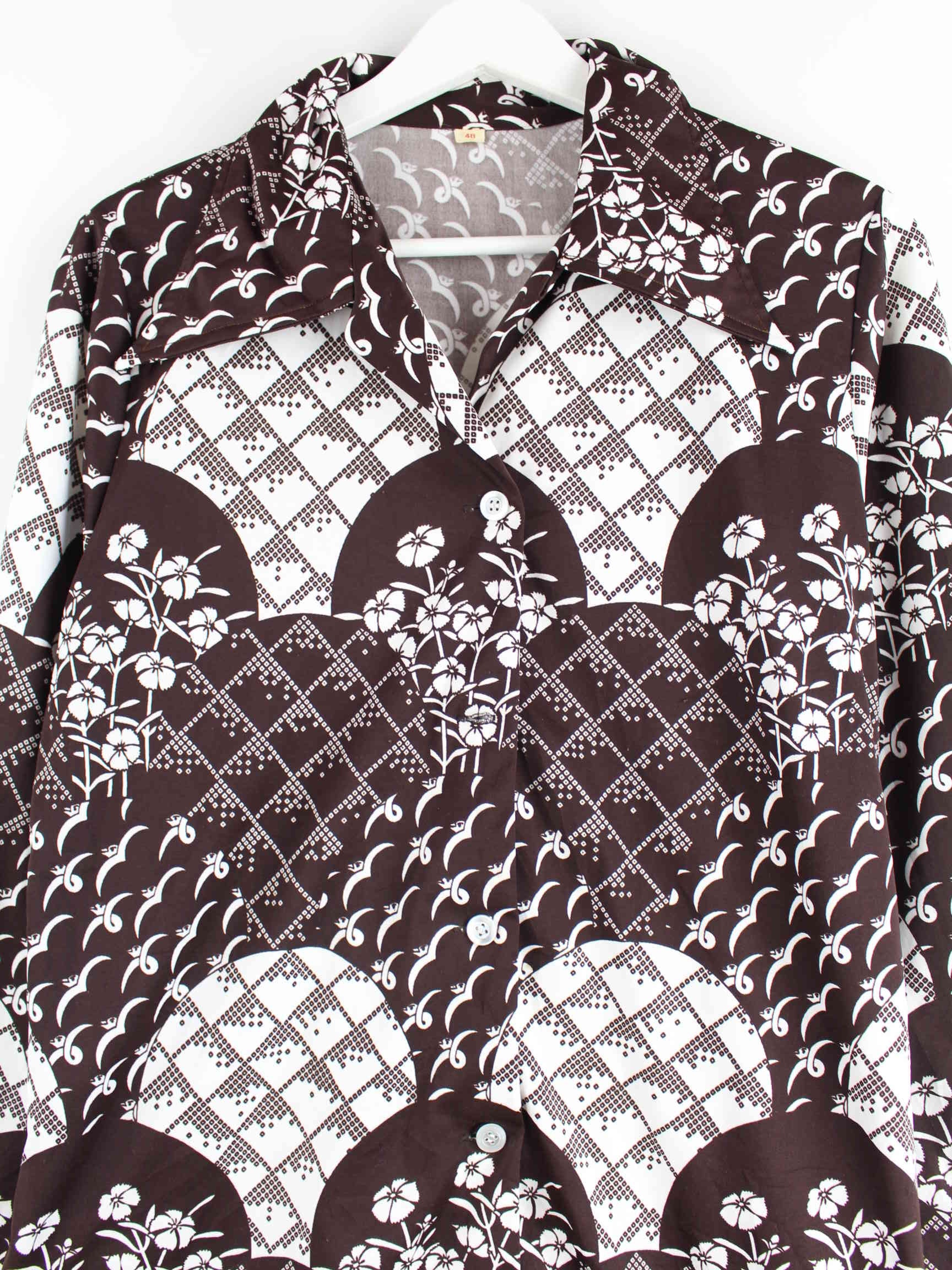 Vintage Damen Pattern Hemd Braun L (detail image 1)