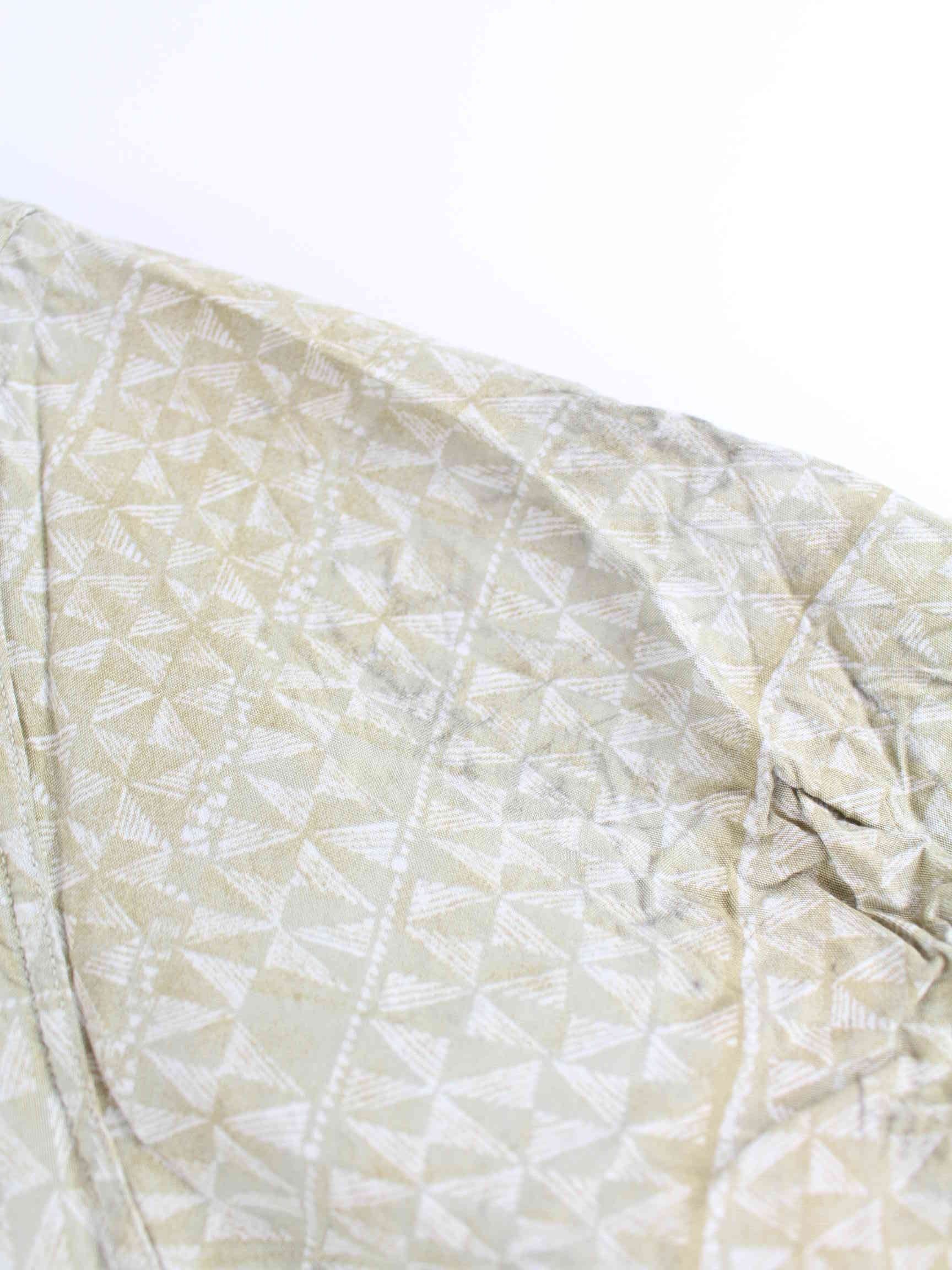 Vintage Pattern Kurzarm Hemd Beige M (detail image 2)