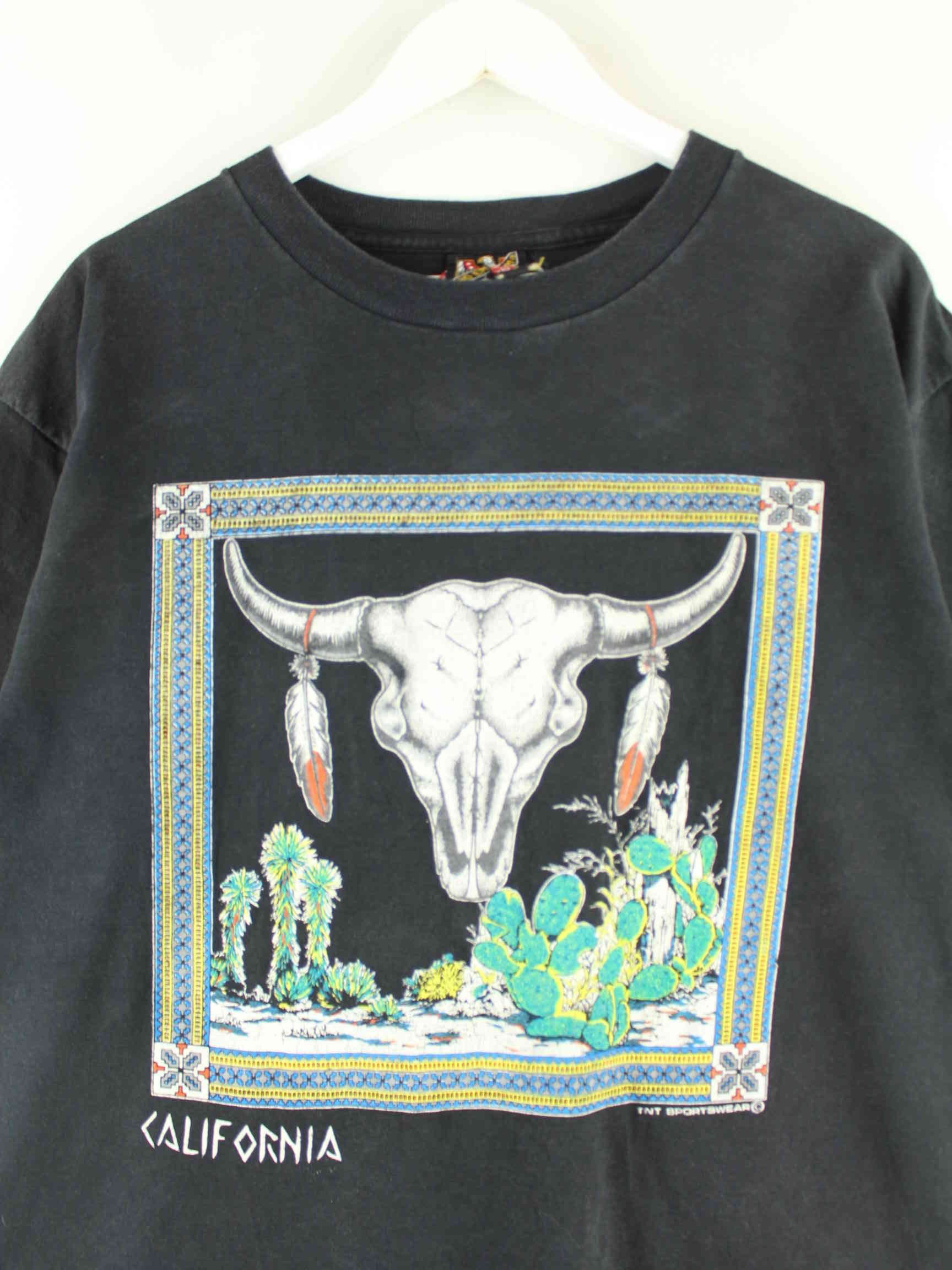 Vintage 90s California Print Single Stitch T-Shirt Schwarz XL (detail image 1)