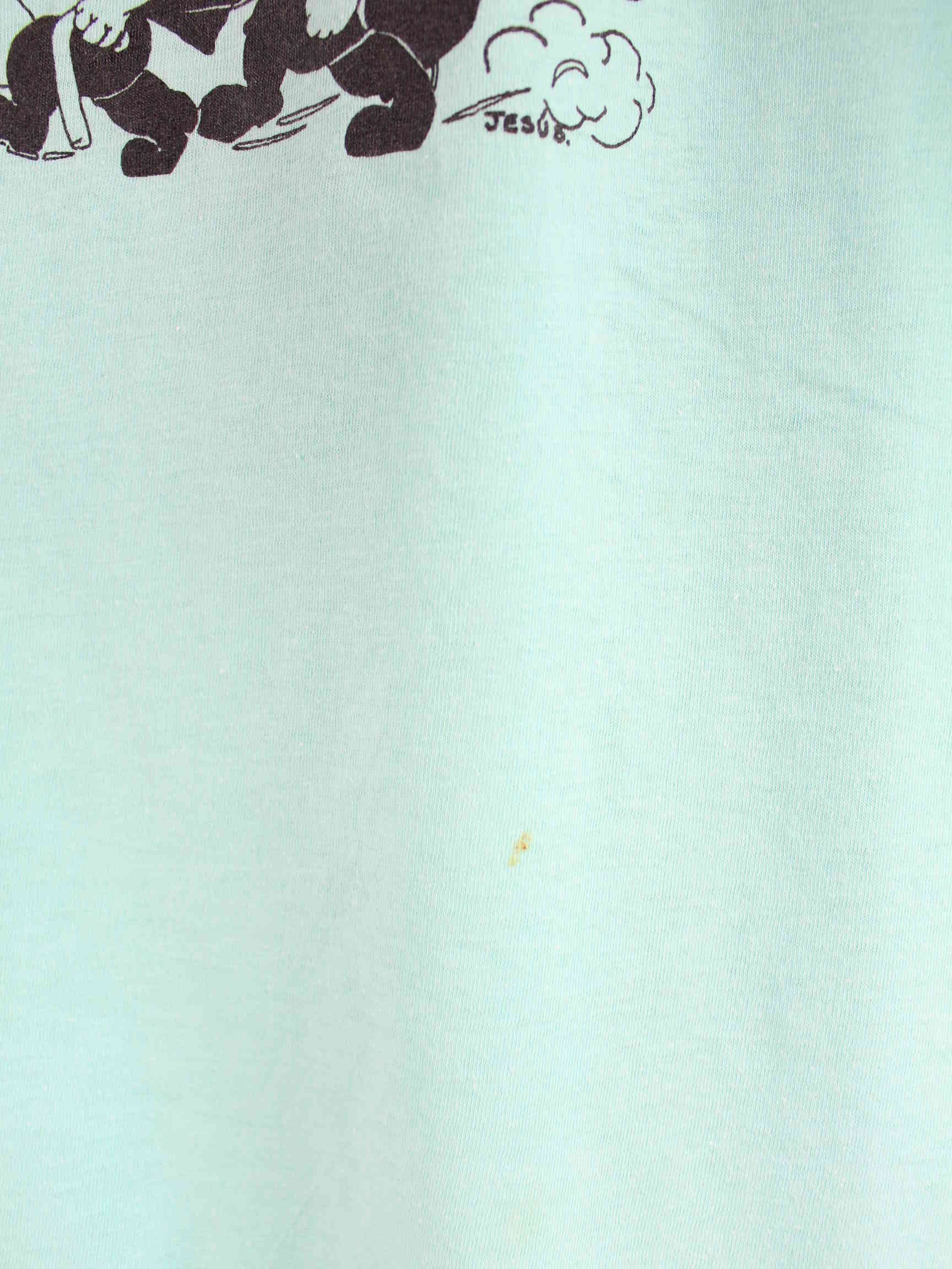 Vintage 80s Print Single Stitched T-Shirt Blau L (detail image 5)