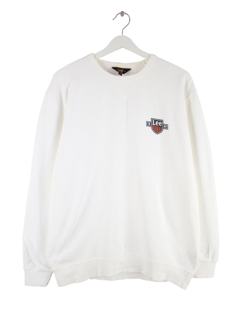 Lee 00s Regular Fit Print Sweater Weiß M