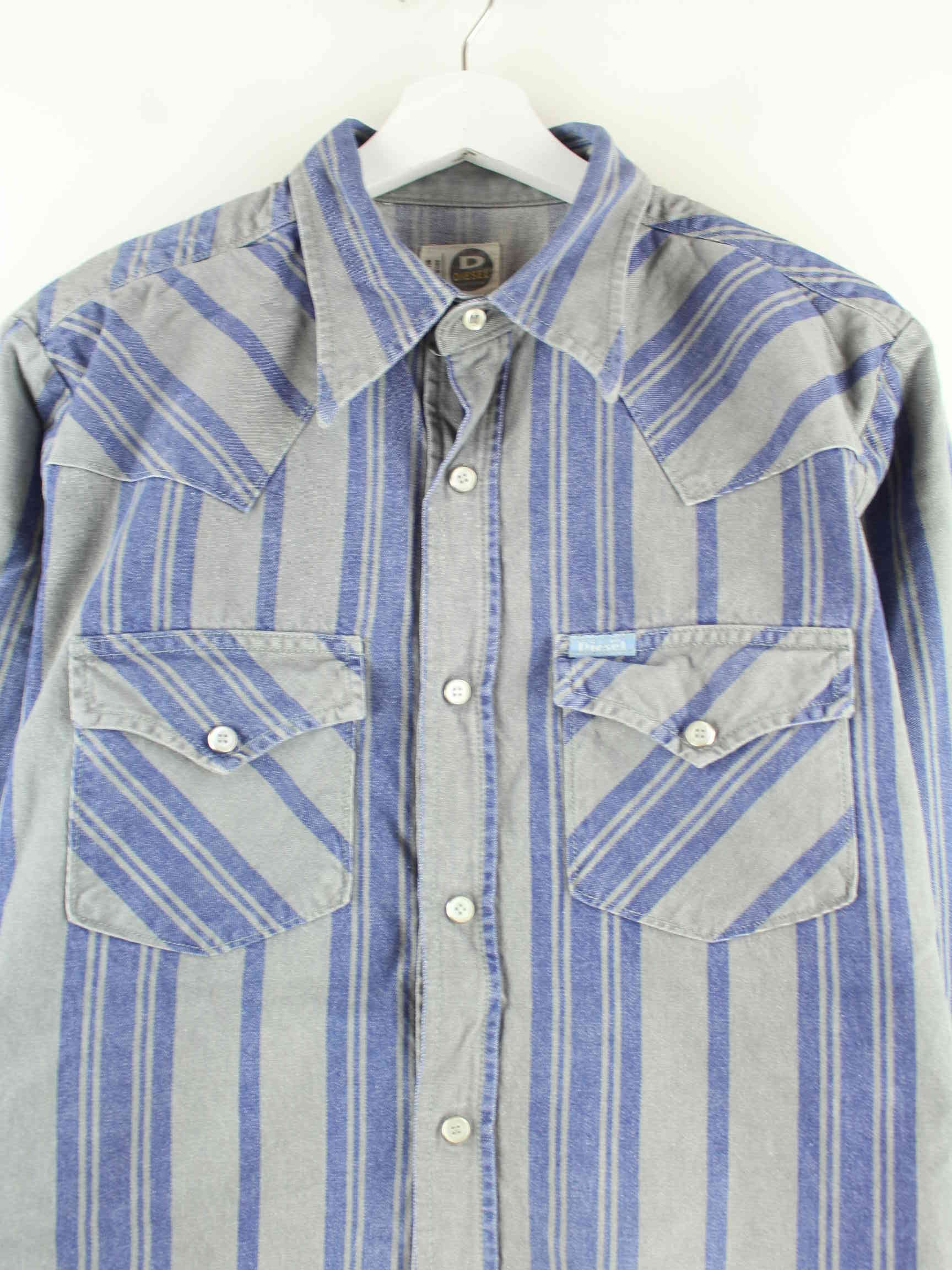 Diesel 00s Striped Hemd Grau S (detail image 1)