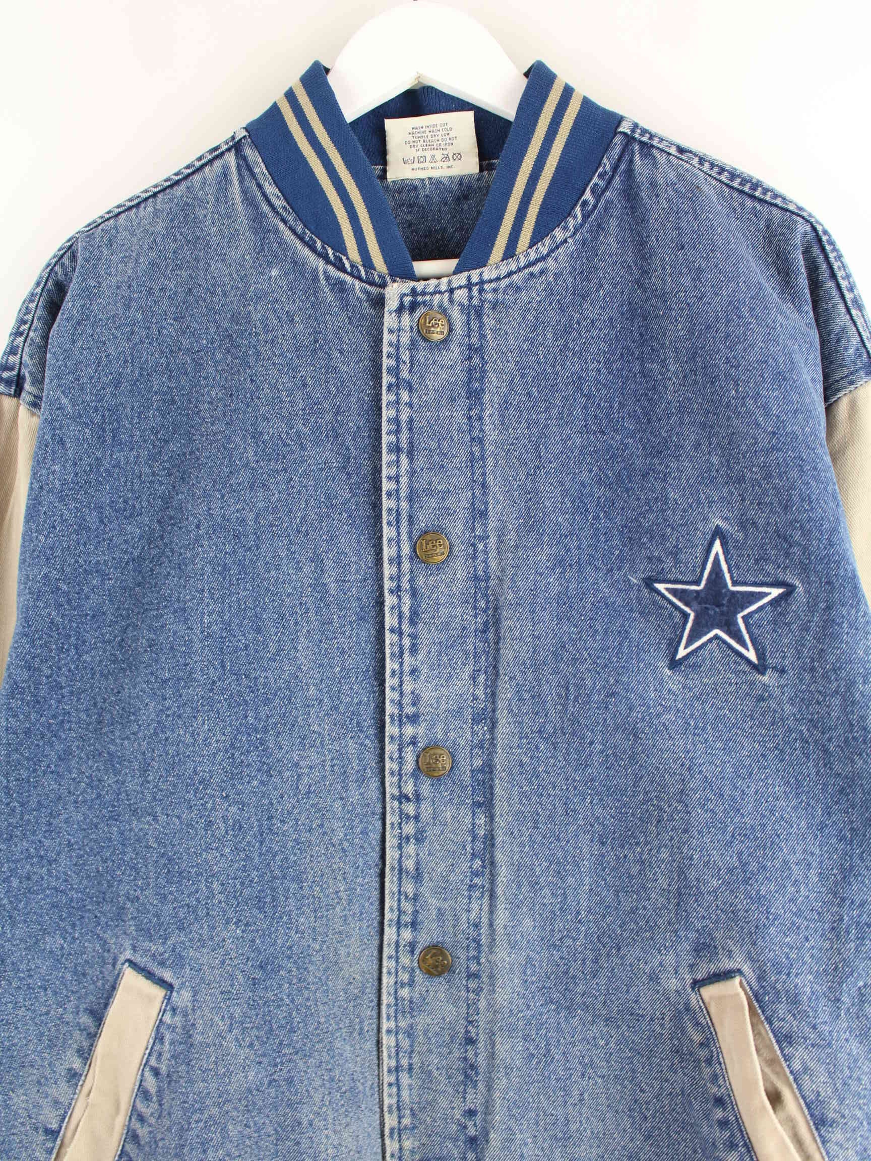 Lee 90s Vintage Dallas Cowboys Denim College Jacke Blau L (detail image 1)