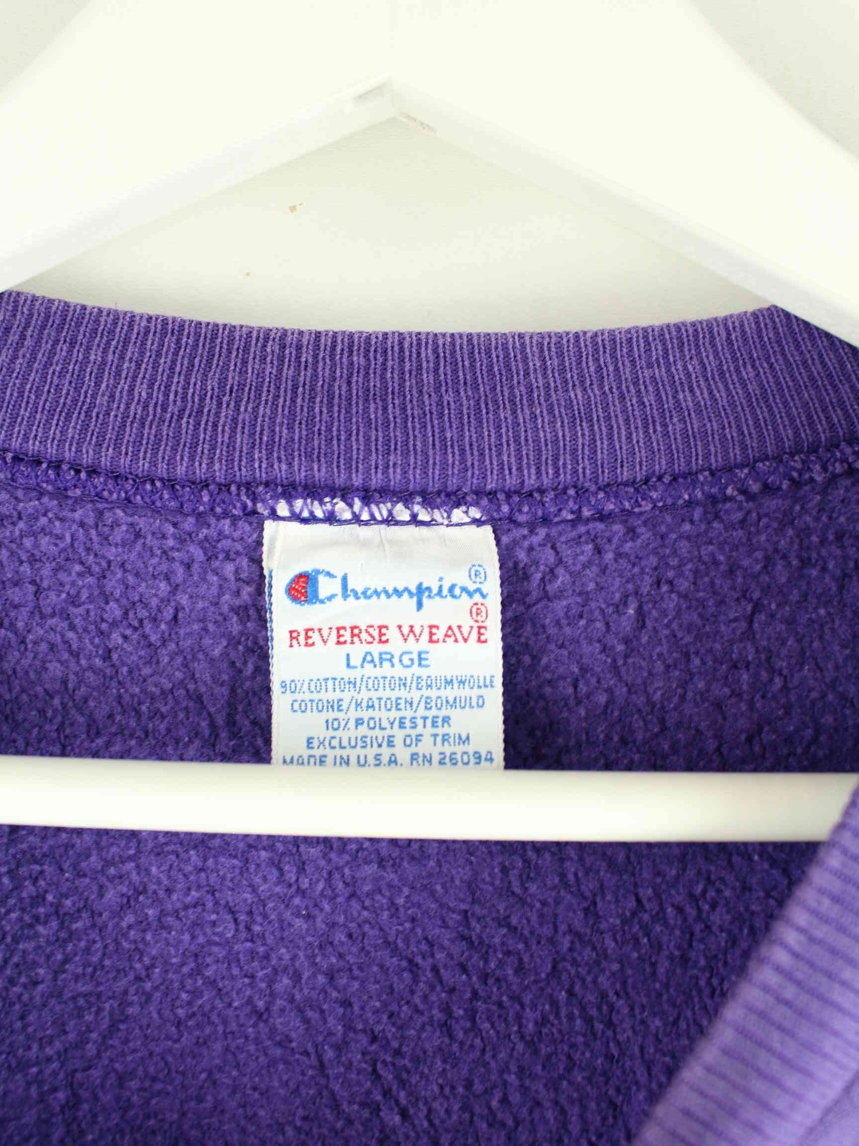 Champion 90s Vintage Reverse Weave Print Sweater Lila L (detail image 2)