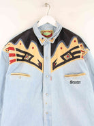 Vintage 90s Shooter Western Pattern Hemd Blau L (detail image 1)