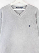 Ralph Lauren 90s Vintage V-Neck Pullover Grau M (detail image 1)