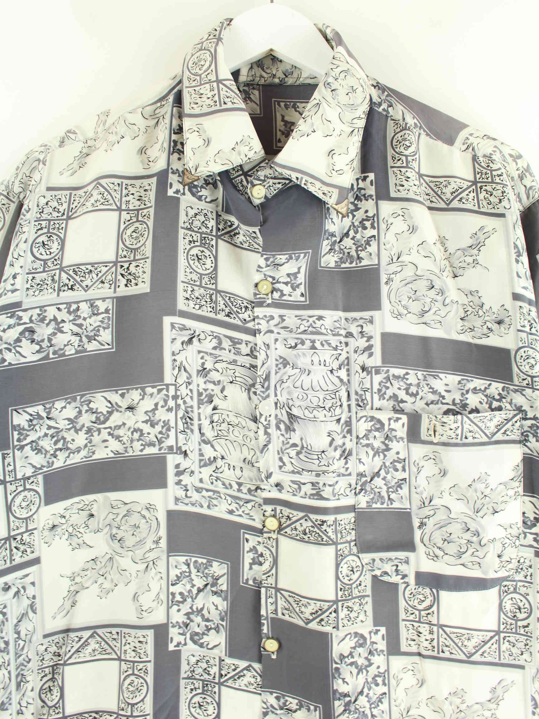 Vintage Crazy Pattern Hemd Grau XL (detail image 1)