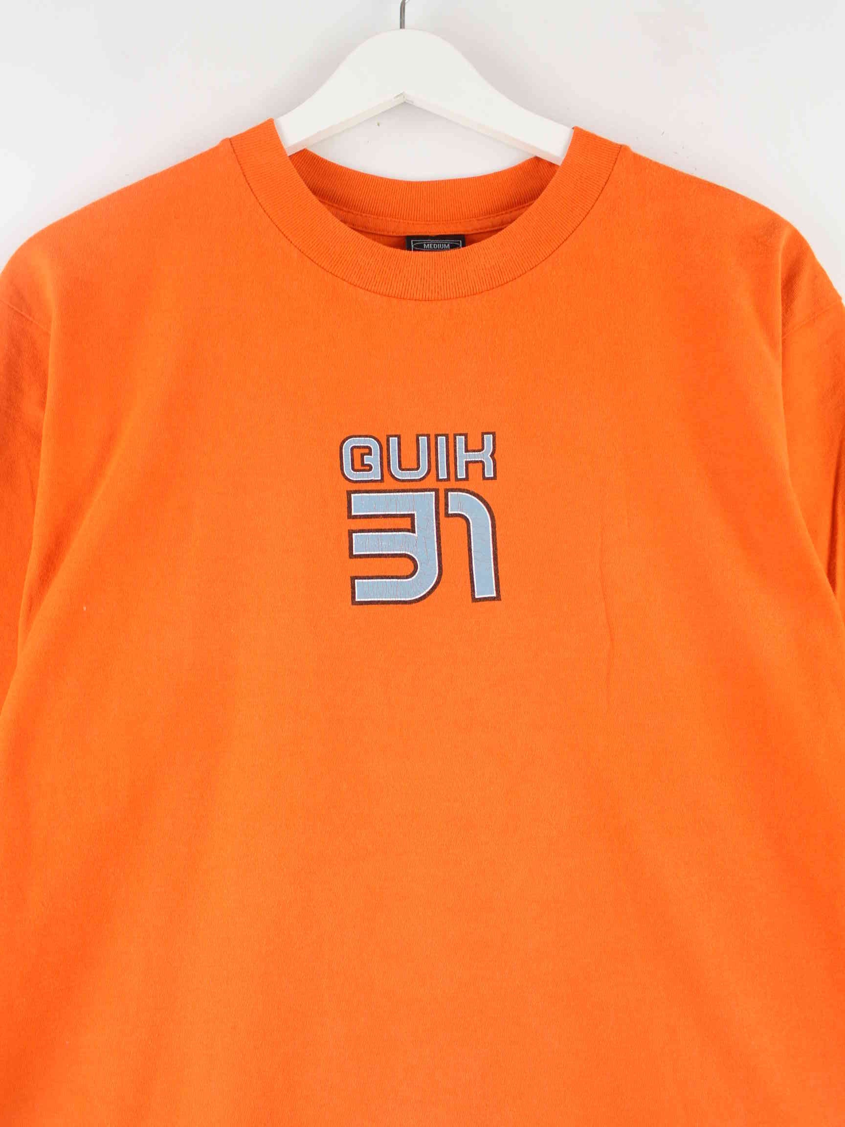 Quiksilver 90s Vintage 31 Print T-Shirt Orange M (detail image 1)