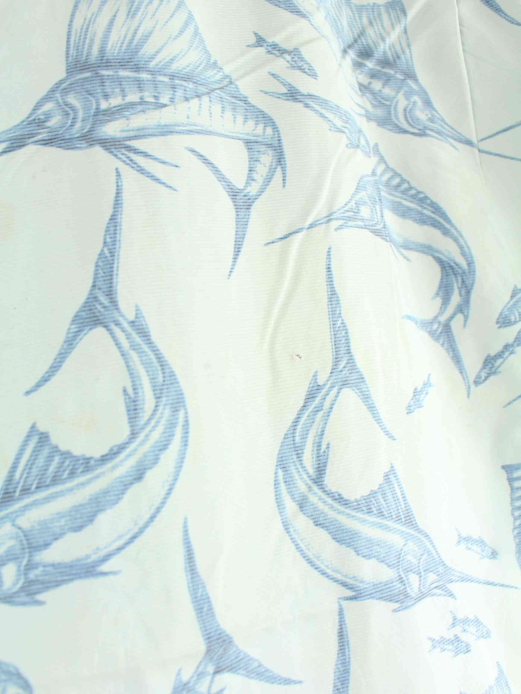 Vintage Sailfish Pattern Hawaii Hemd Blau M (detail image 4)