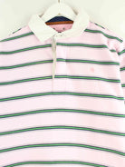 Vintage Damen Striped Langarm Polo Rosa M (detail image 1)