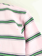 Vintage Damen Striped Langarm Polo Rosa M (detail image 2)