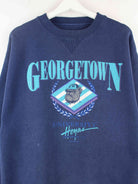 Vintage 90s Georgetown Print Sweater Blau XL (detail image 1)