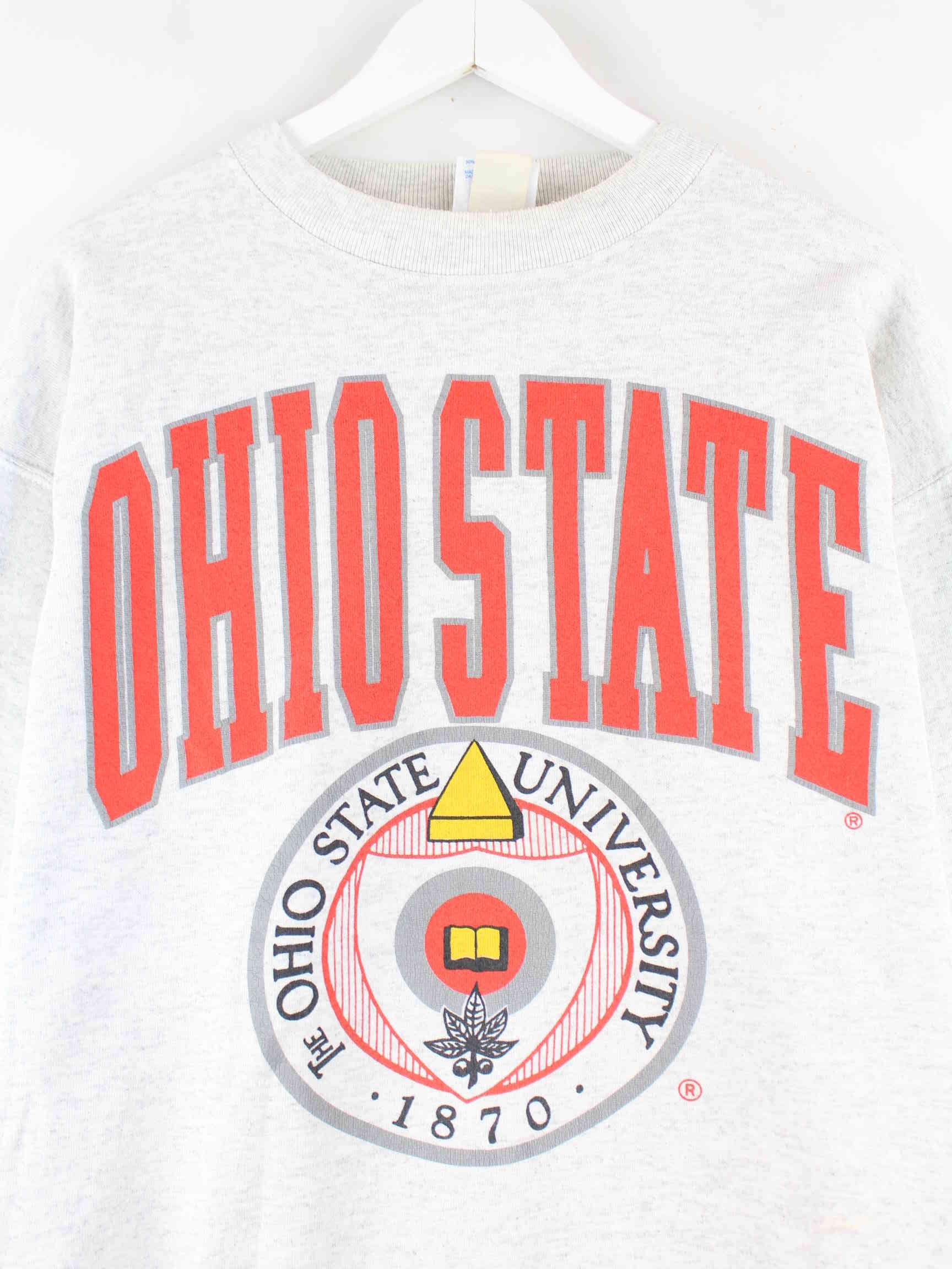 Vintage 90s Ohio State Print Sweater Grau L (detail image 1)