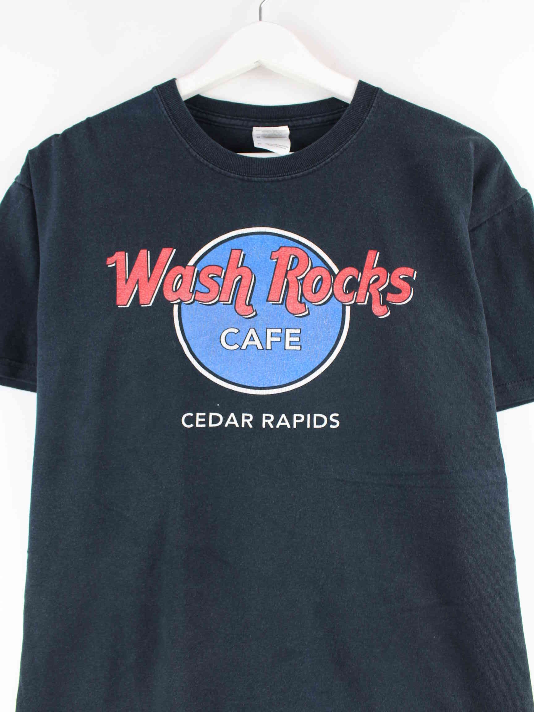 Vintage 2010 Wash Rocks Print T-Shirt Schwarz S (detail image 1)