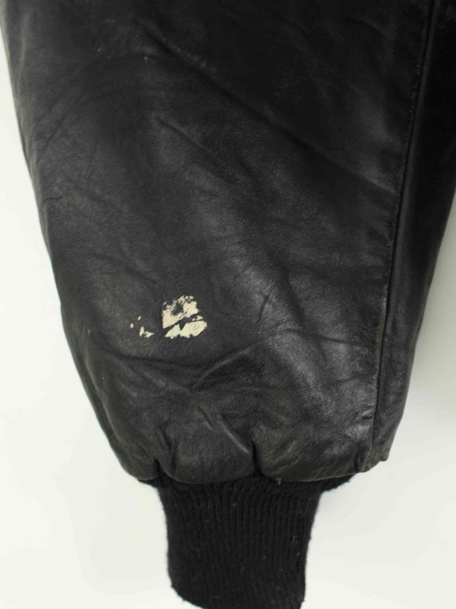 DeLONG 90s Vintage Minnesota Vikings Embroidered Leder Jacke Schwarz XL (detail image 4)