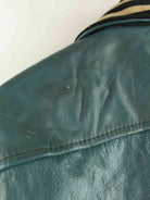 Vintage 80s Commando Baseball Embroidered Leder Jacke Grün L (detail image 6)