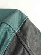 Vintage 80s Commando Baseball Embroidered Leder Jacke Grün L (detail image 9)