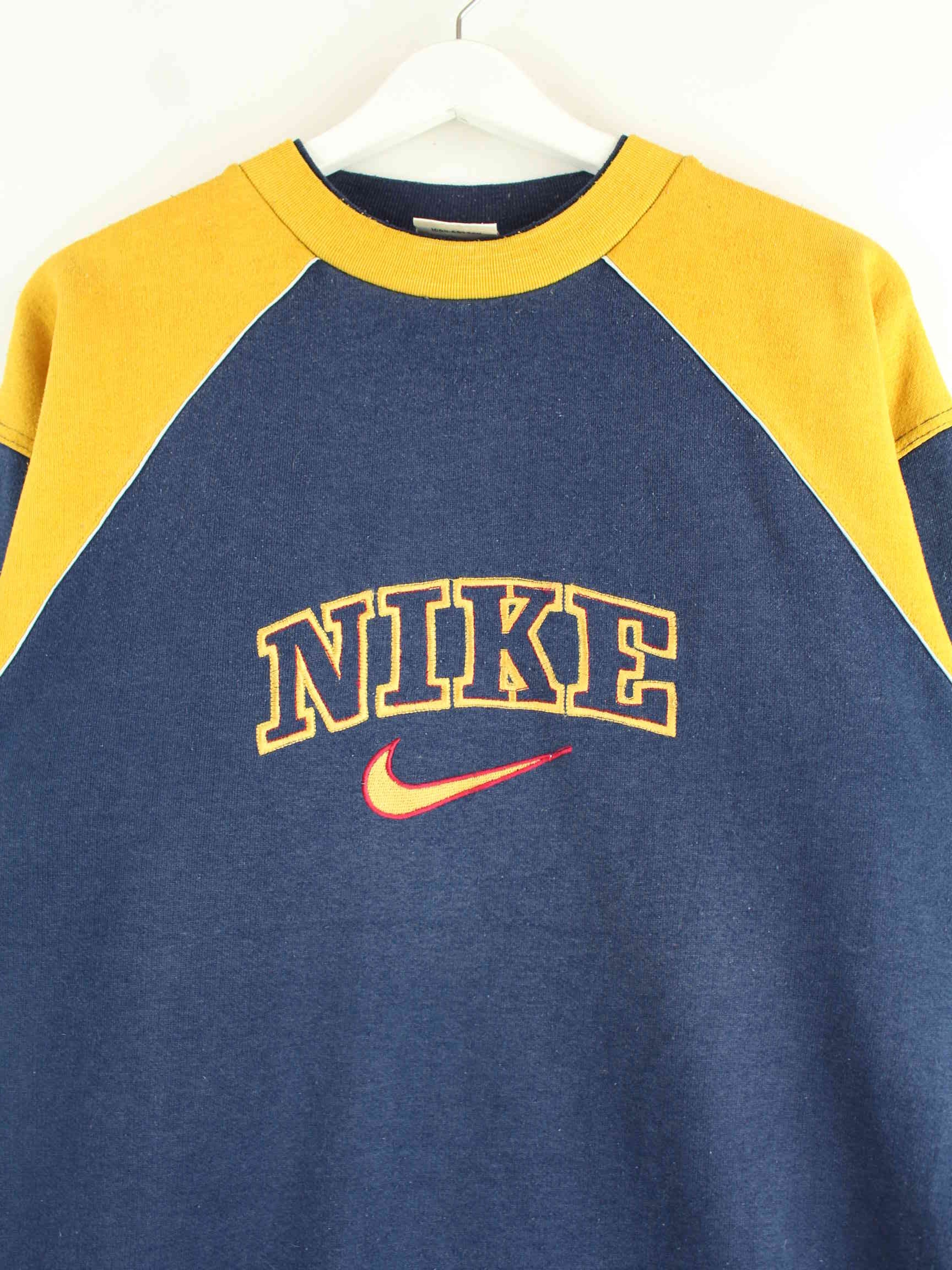 Nike 90s Vintage Logo Embroidered Sweater Blau XXL (detail image 3)