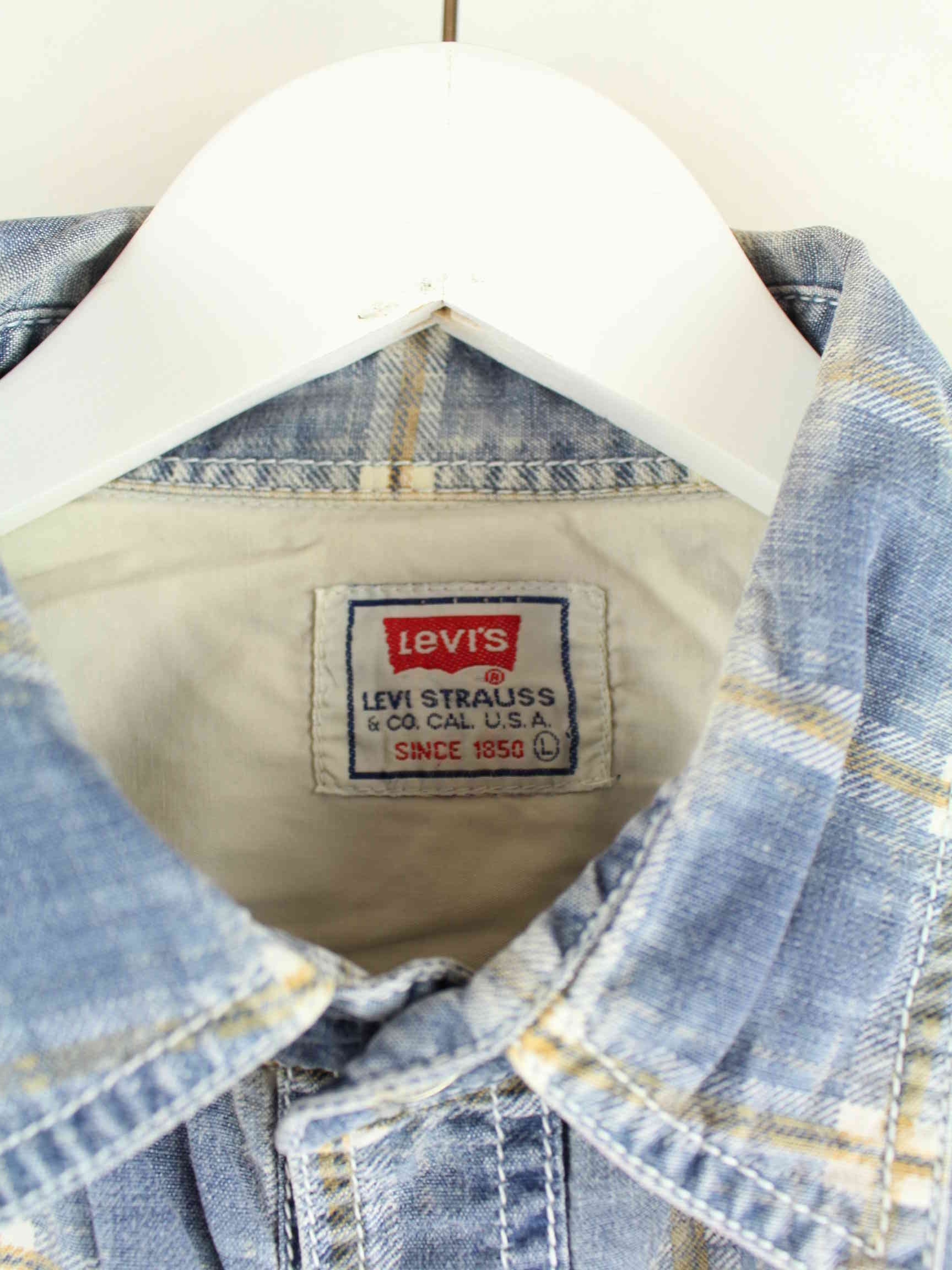 Levi's 90s White Tab Flanell Hemd Blau L (detail image 2)