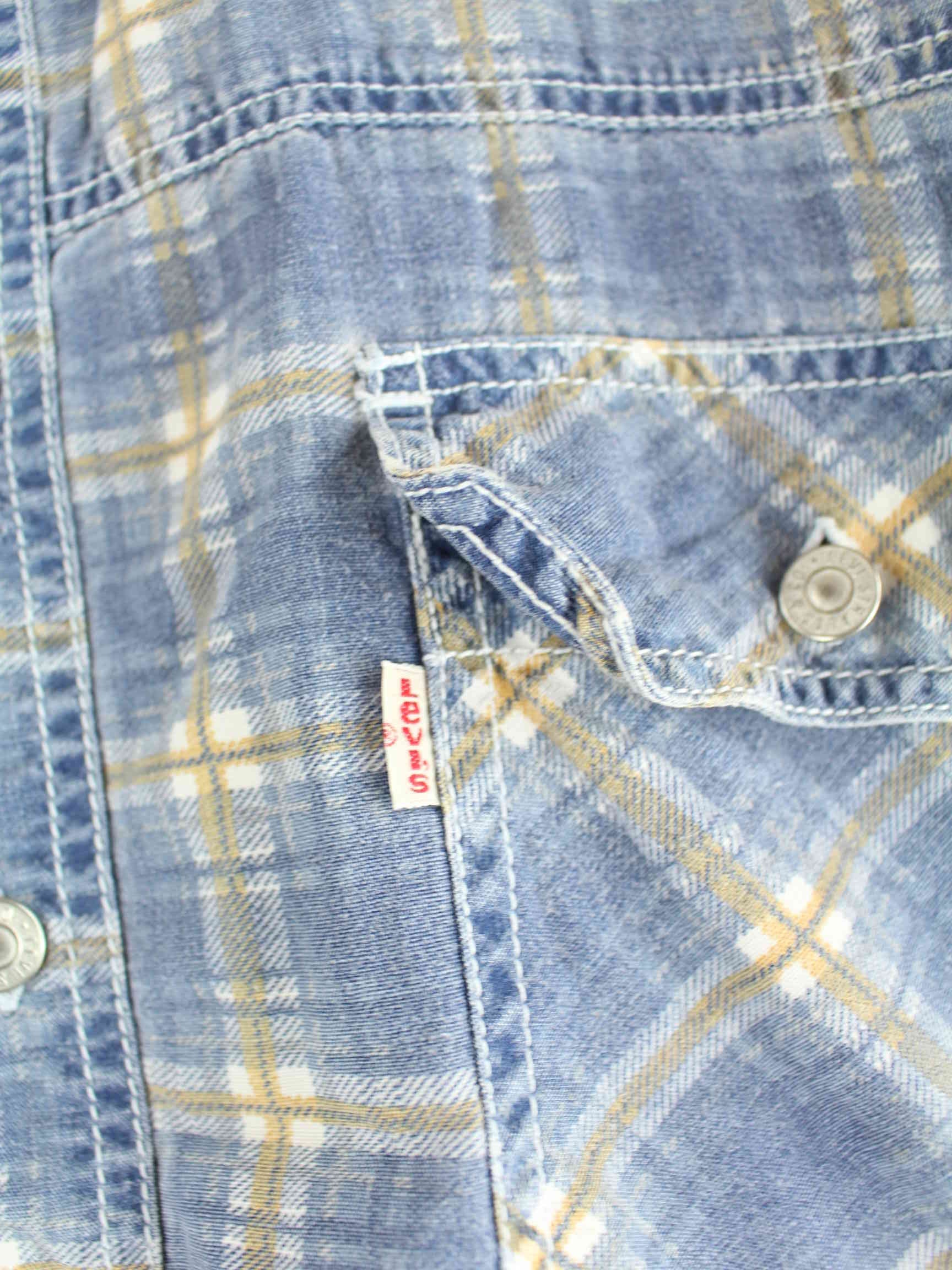 Levi's 90s White Tab Flanell Hemd Blau L (detail image 3)