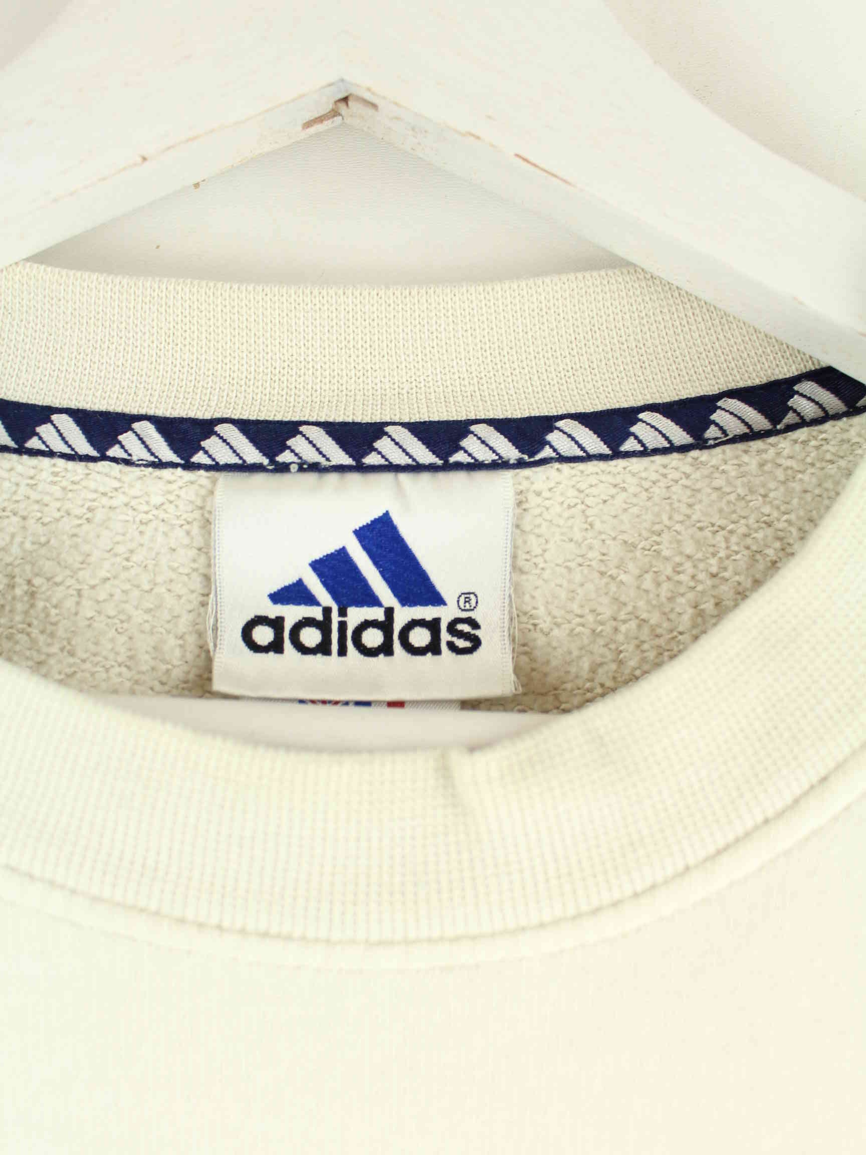 Adidas 90s Vintage Big Logo Embroidered Sweater Beige L (detail image 3)