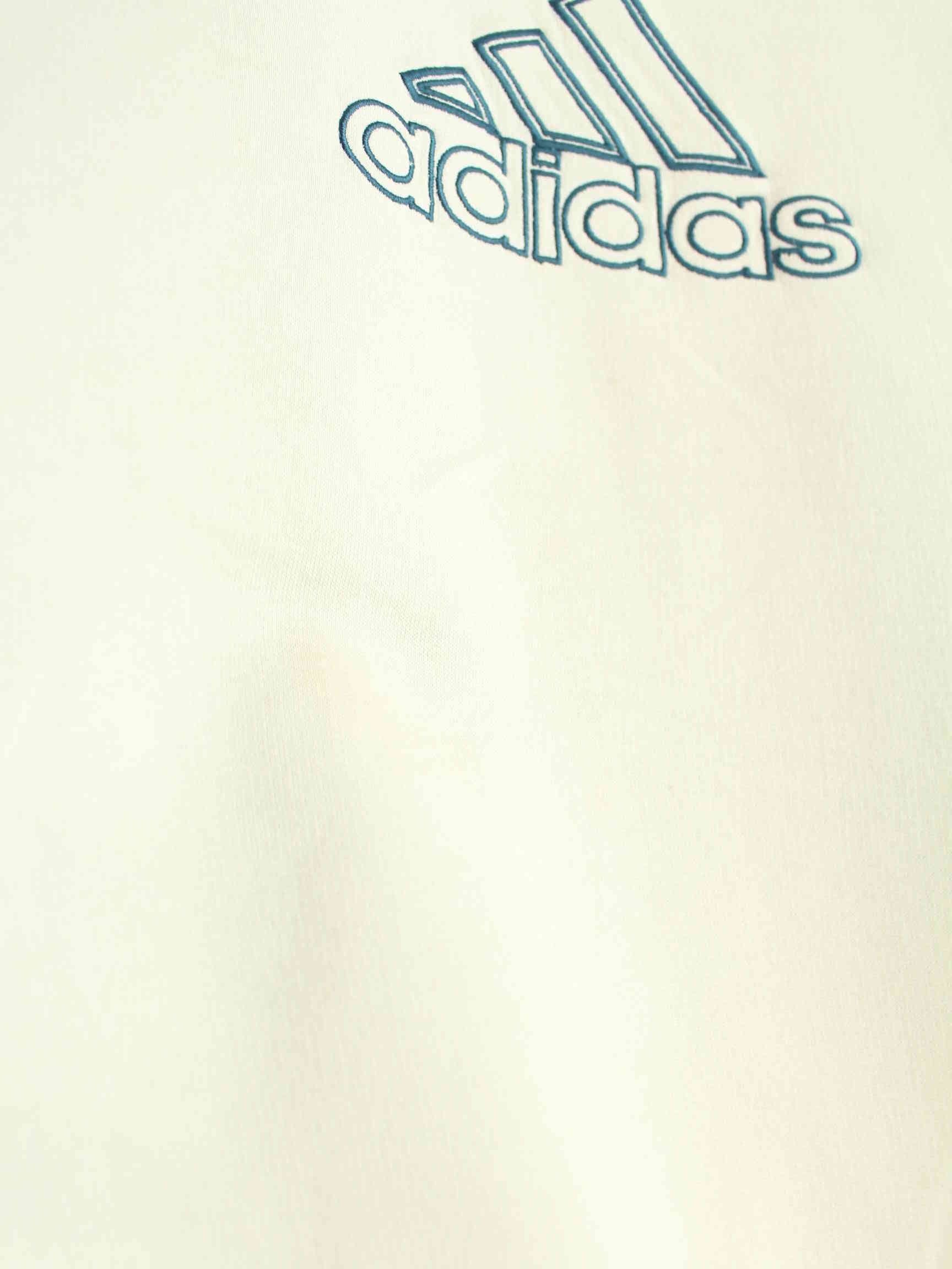 Adidas 90s Vintage Big Logo Embroidered Sweater Beige L (detail image 4)