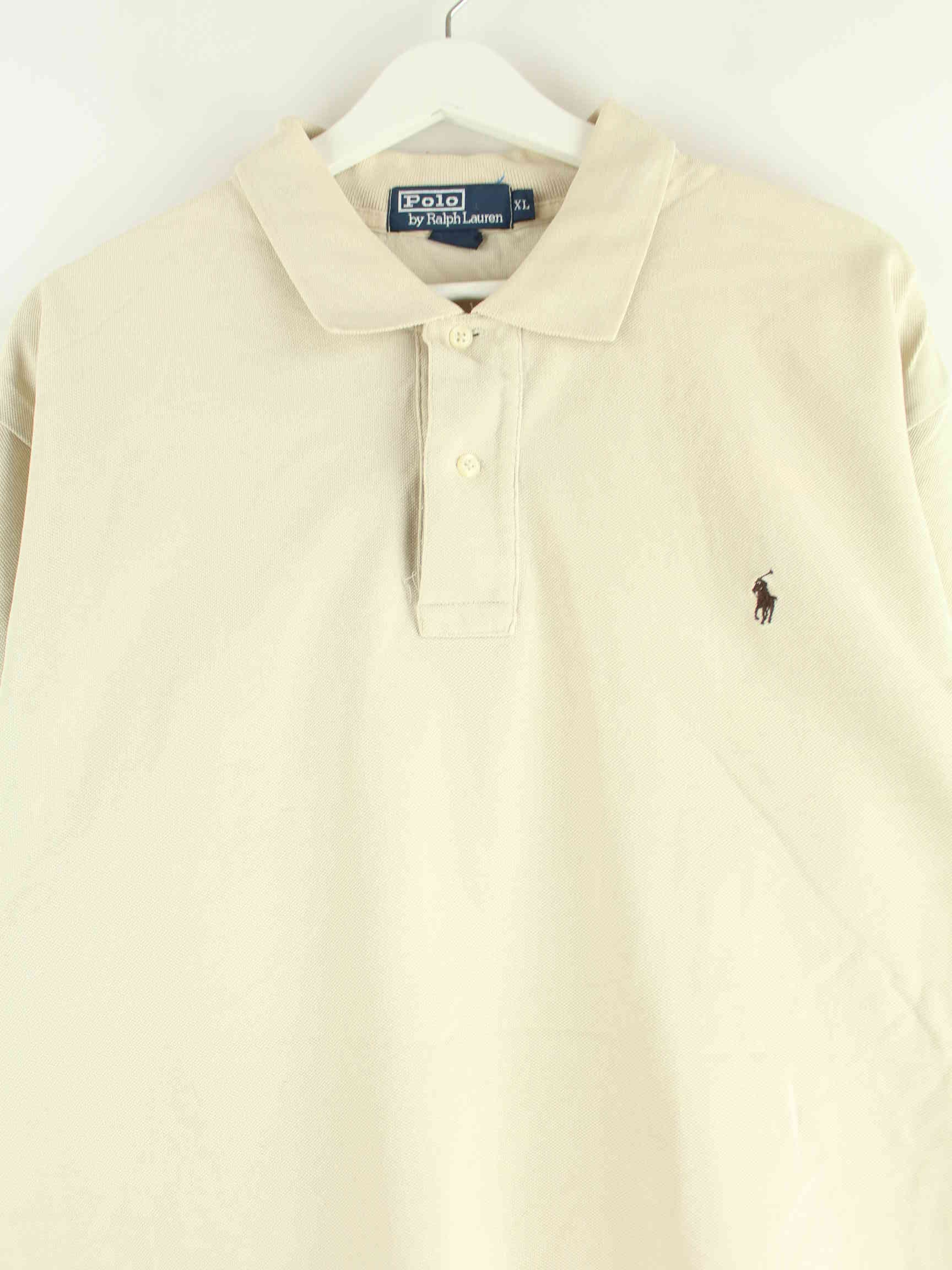 Ralph Lauren 90s Vintage Basic Polo Beige XL (detail image 1)