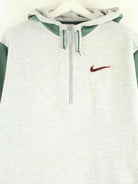 Nike 90s Vintage Big Swoosh Embroidered Half Zip Hoodie Grau XS (detail image 1)